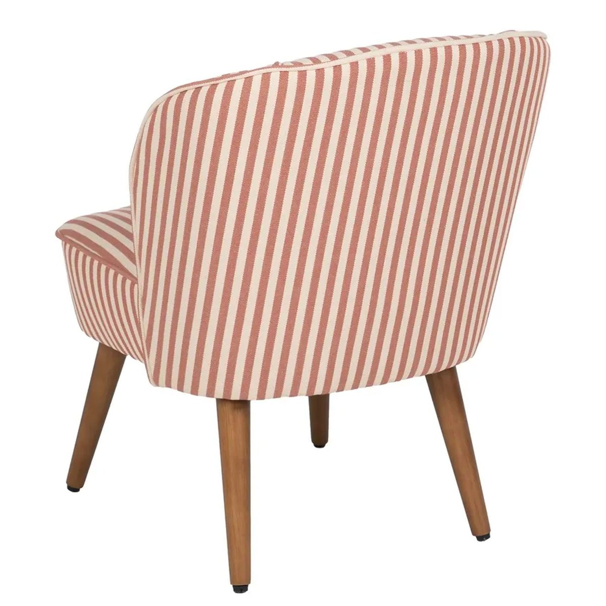 Fauteuil crapaud beige rayures terracotta 54x64x73cm marron, WADIGA