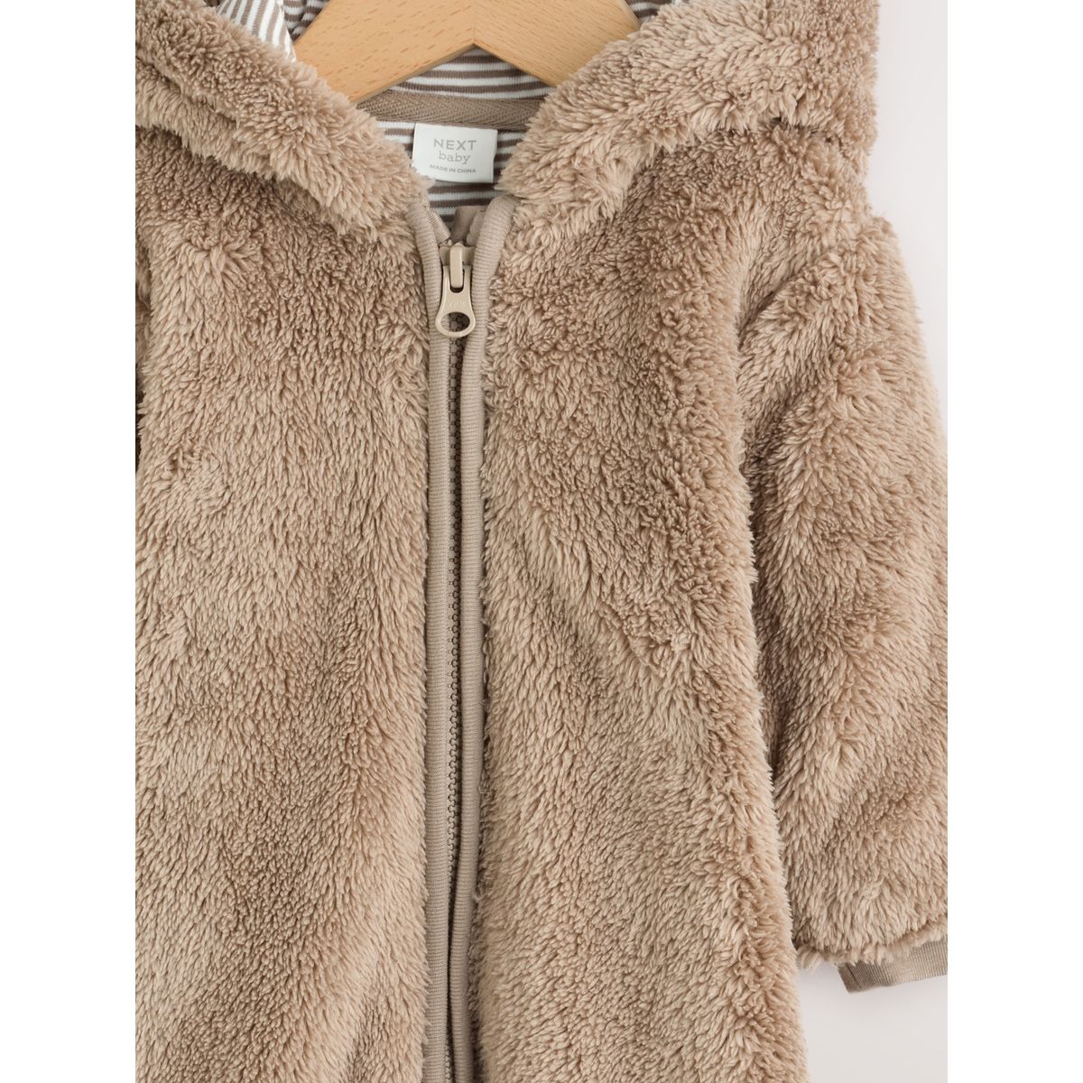 Combinaison nylon bébé à capuche matelassée marron, NEXT