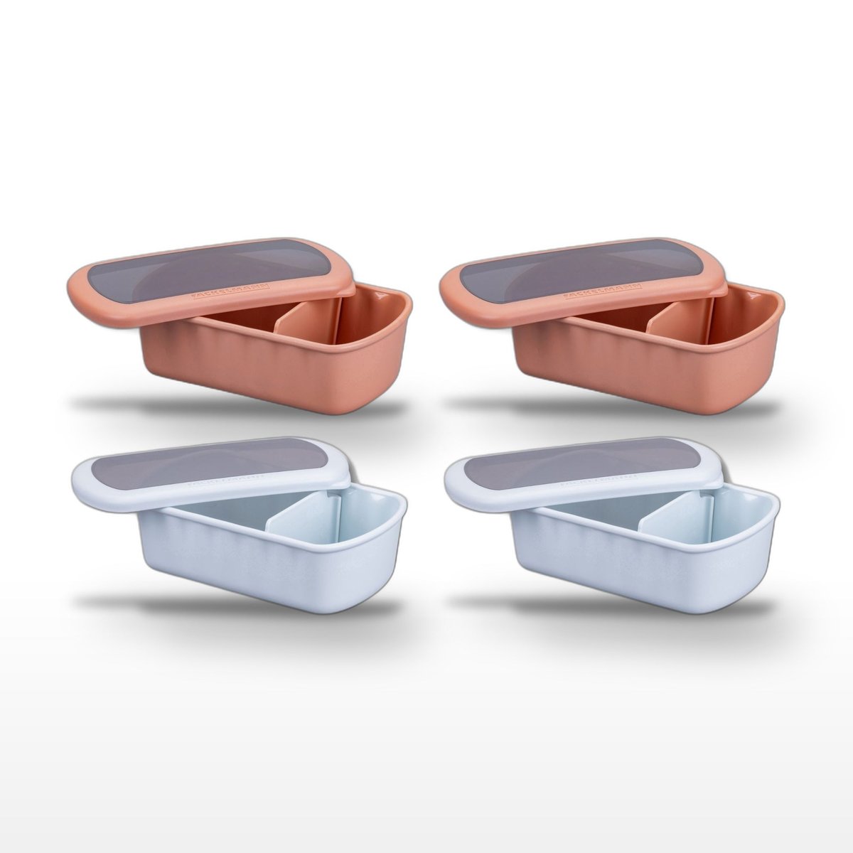 Lot de 4 lunch box 1 L avec compartiments STORAGE bleu|rouge, FACKELMANN