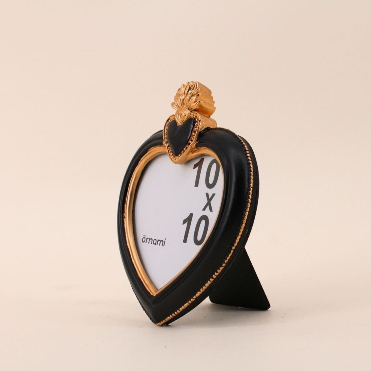 Cadre photo coeur ex voto 15cm noir, ORNAMI