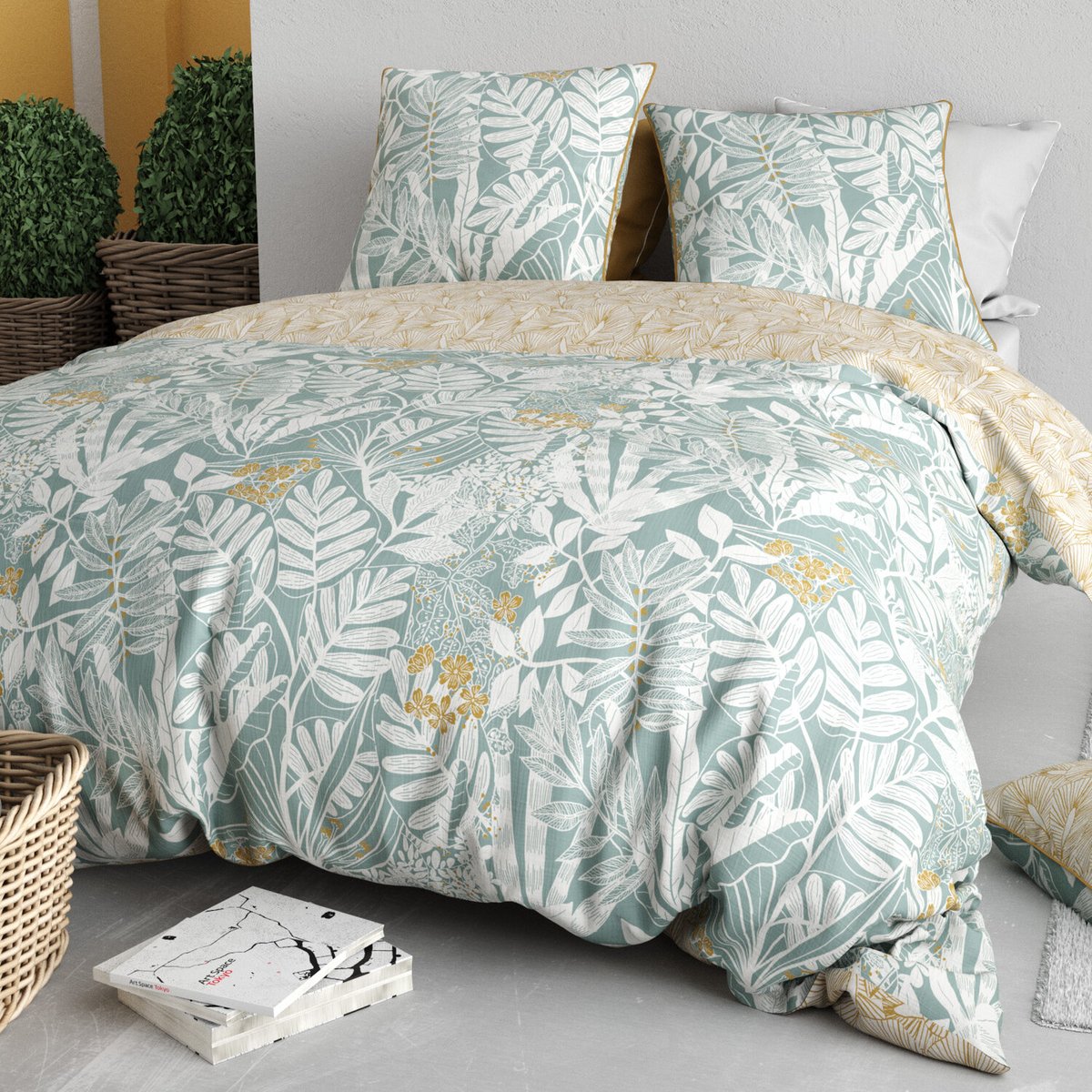 Parure housse de couette avec tai(s) en coton imprimée, Feroe imprime, C DESIGN HOME TEXTILE