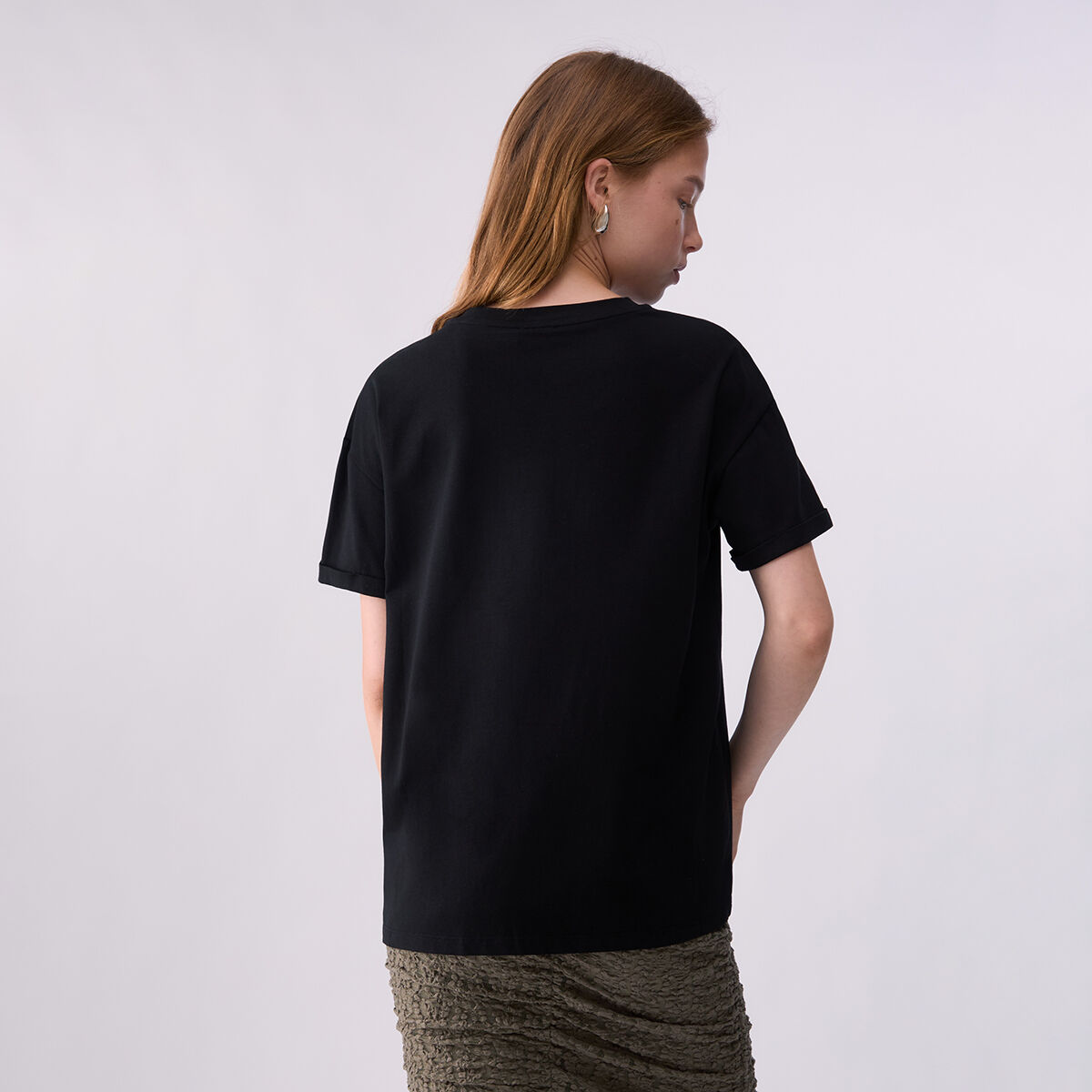 T-shirt boxy avec poche bijou noir, LIU JO