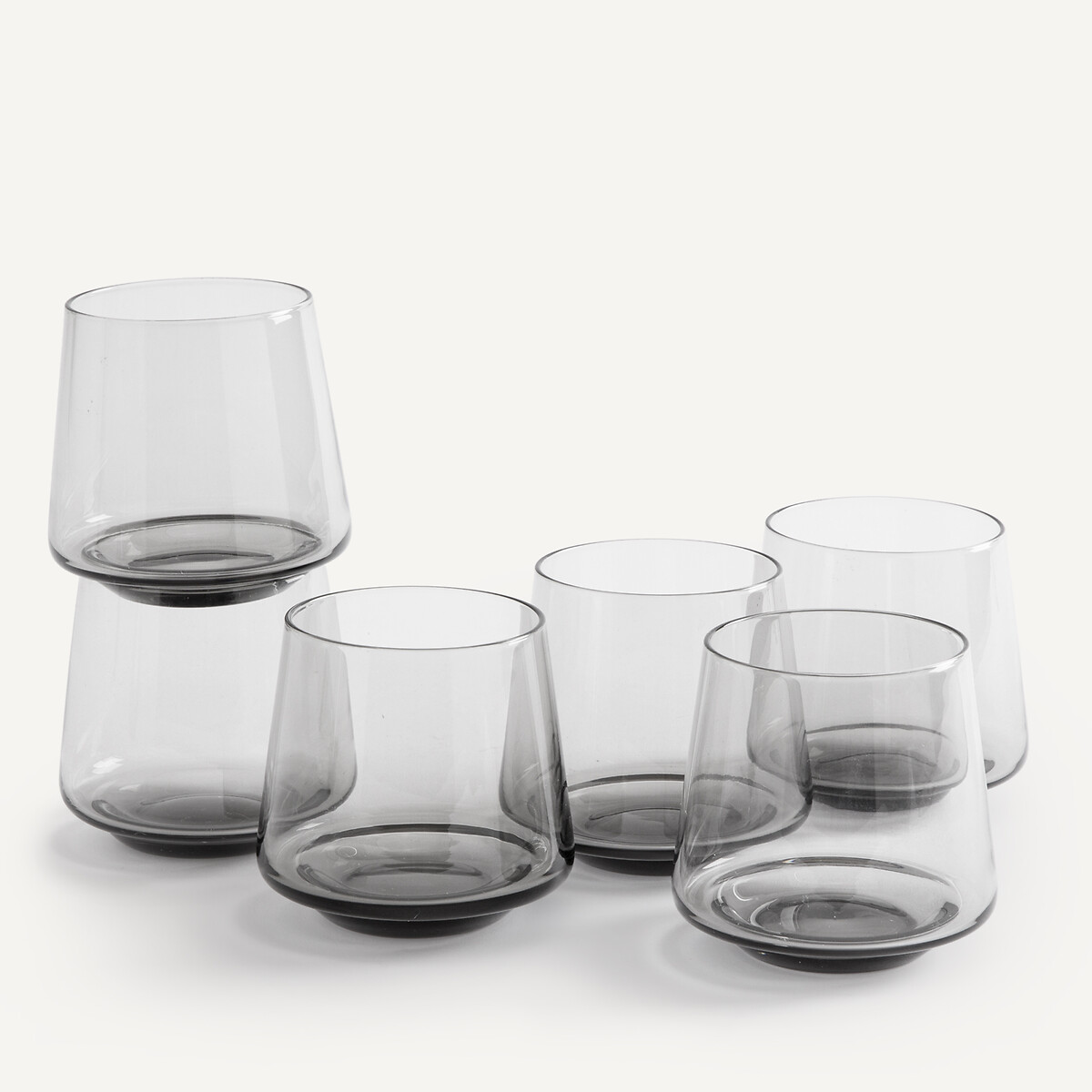 Set of 6 Spiga Short Water Glasses smoked grey, AM.PM