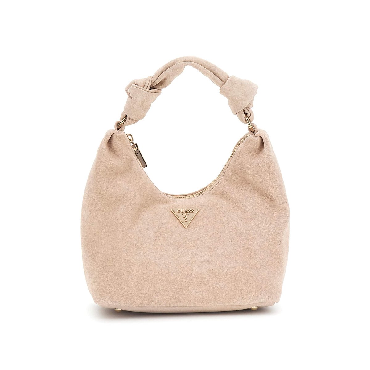 Mini Sac Hobo Isotta Cuir Véritable beige, GUESS
