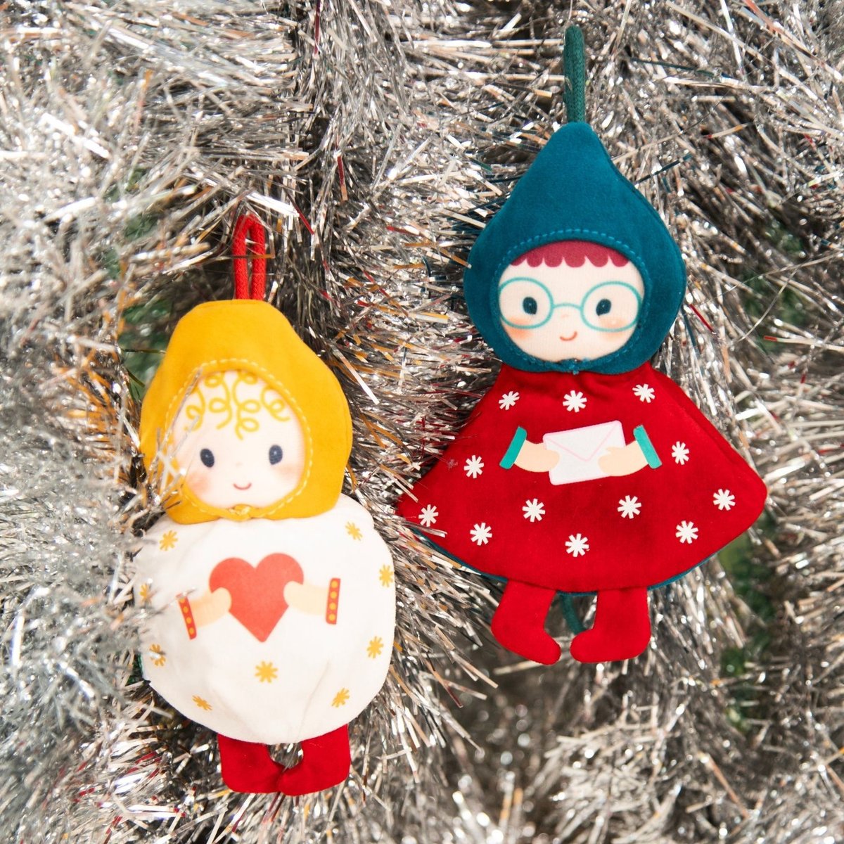 Lutin de Noël à suspendre rouge, bleu, blanc, LILLIPUTIENS