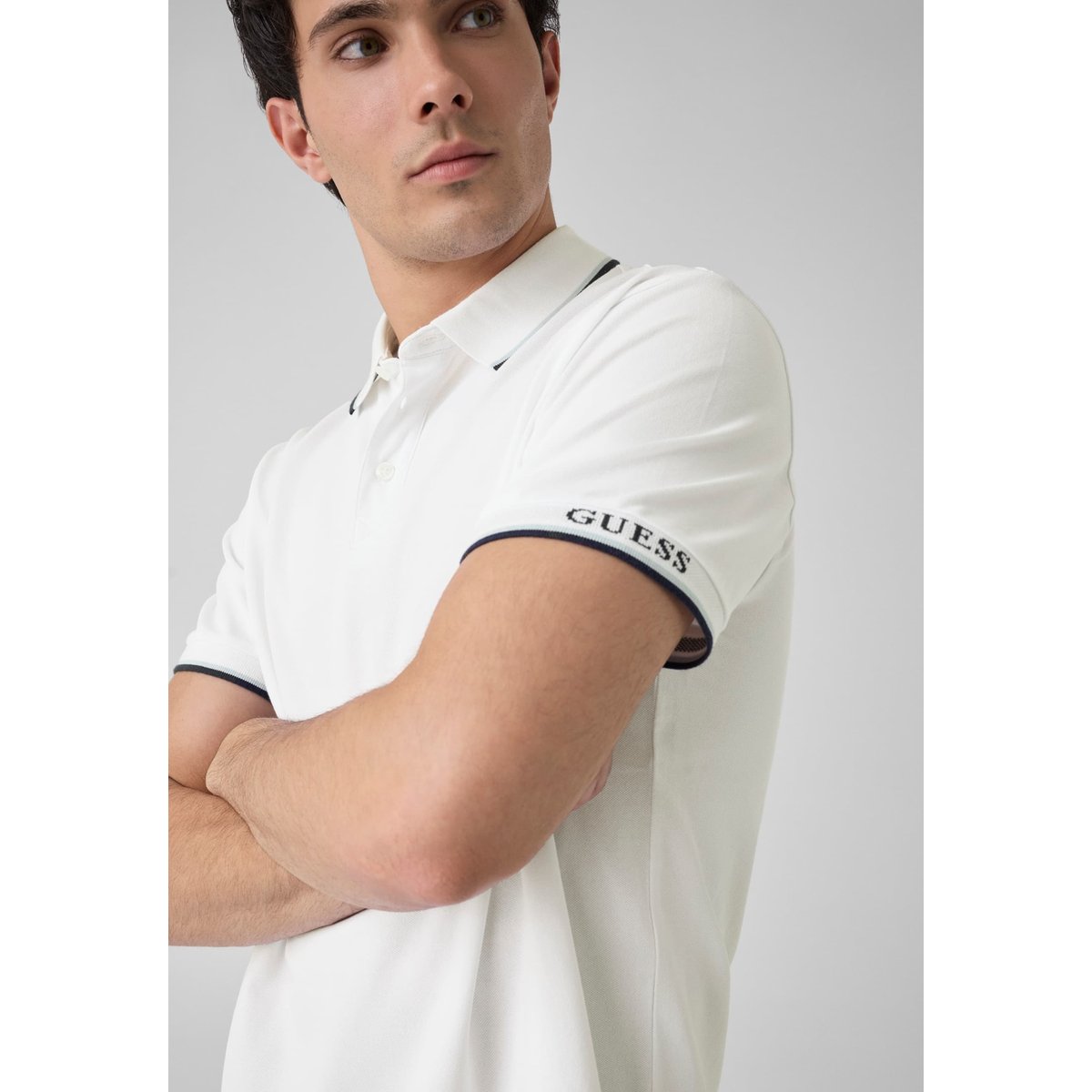 Polo Piqué blanc, GUESS
