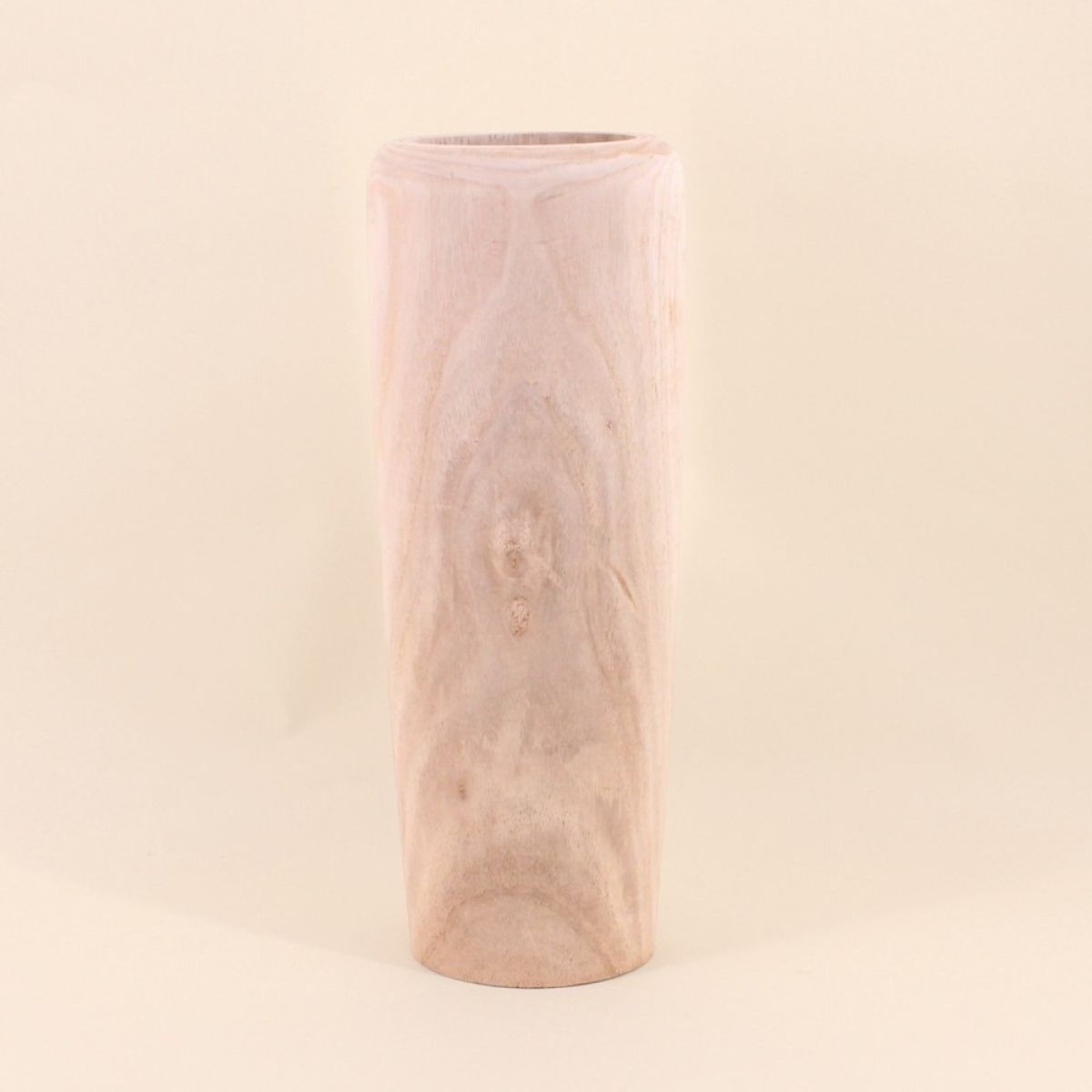 Vase en bois brut, H48cm naturel, ORNAMI