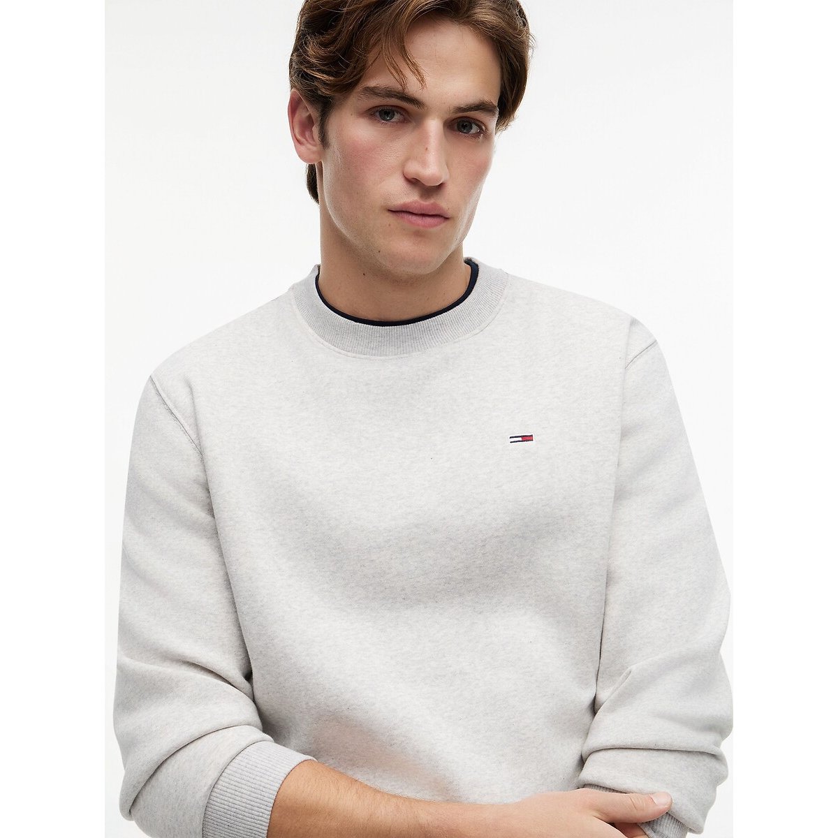 Sweatshirt mit rundem Ausschnitt grau, TOMMY JEANS