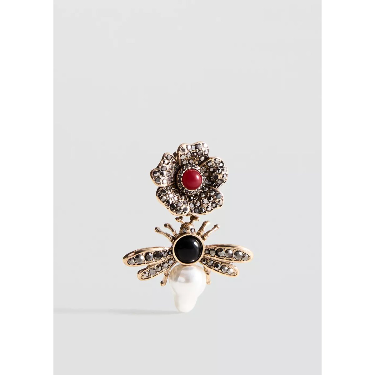 Boucles d'oreilles pendantes cristaux or, MANGO
