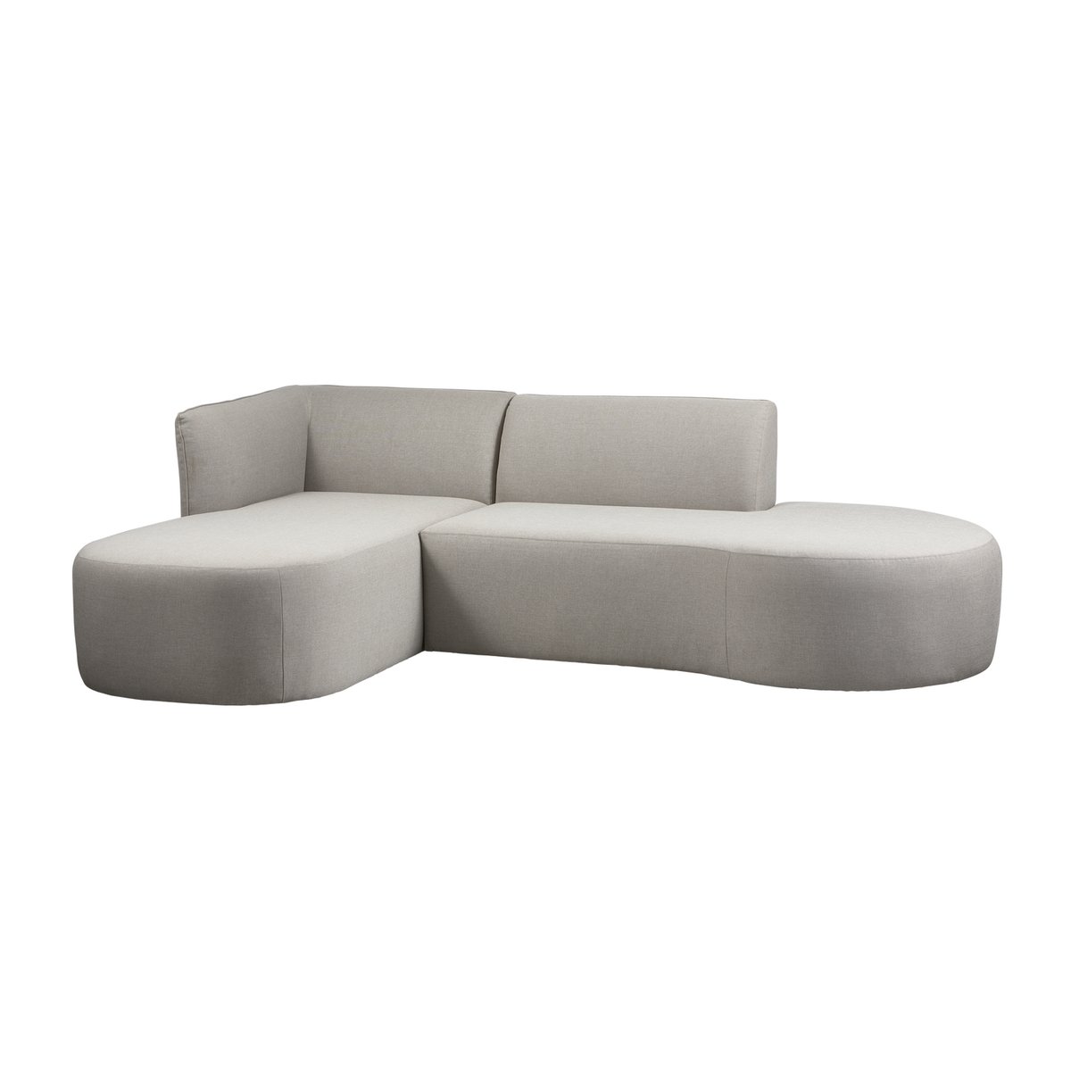 Salon de jardin d'angle gauche en tissu d’extérieur CHIOS sable, WOOOD