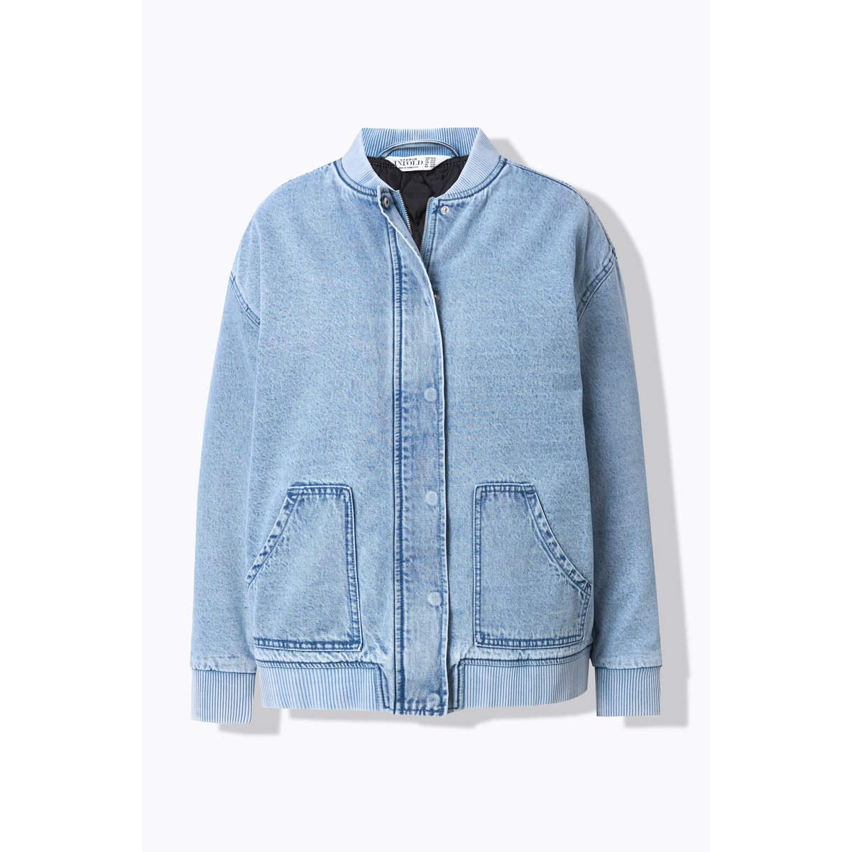 Bombers en jean, doublure matelassée bleu clair, STUDIO UNTOLD