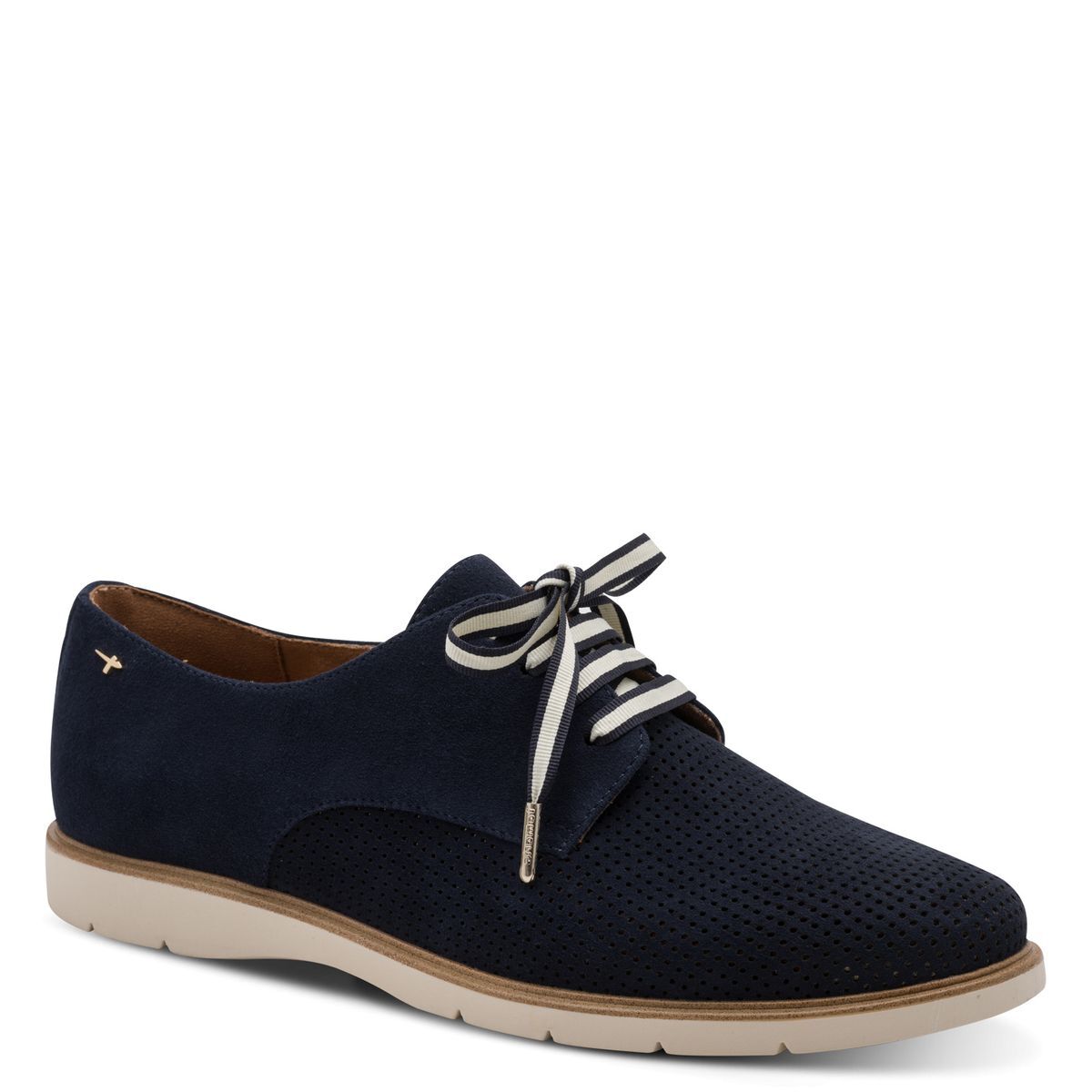 Derbie en cuir bleu marine, TAMARIS