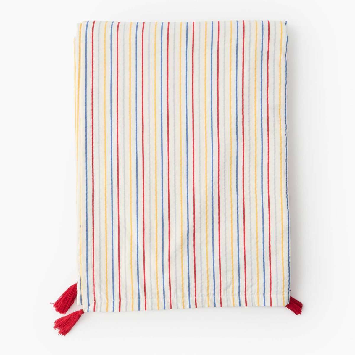 Fouta coton seersucker, 100x180cm, 100% coton bio off white, MONOPRIX