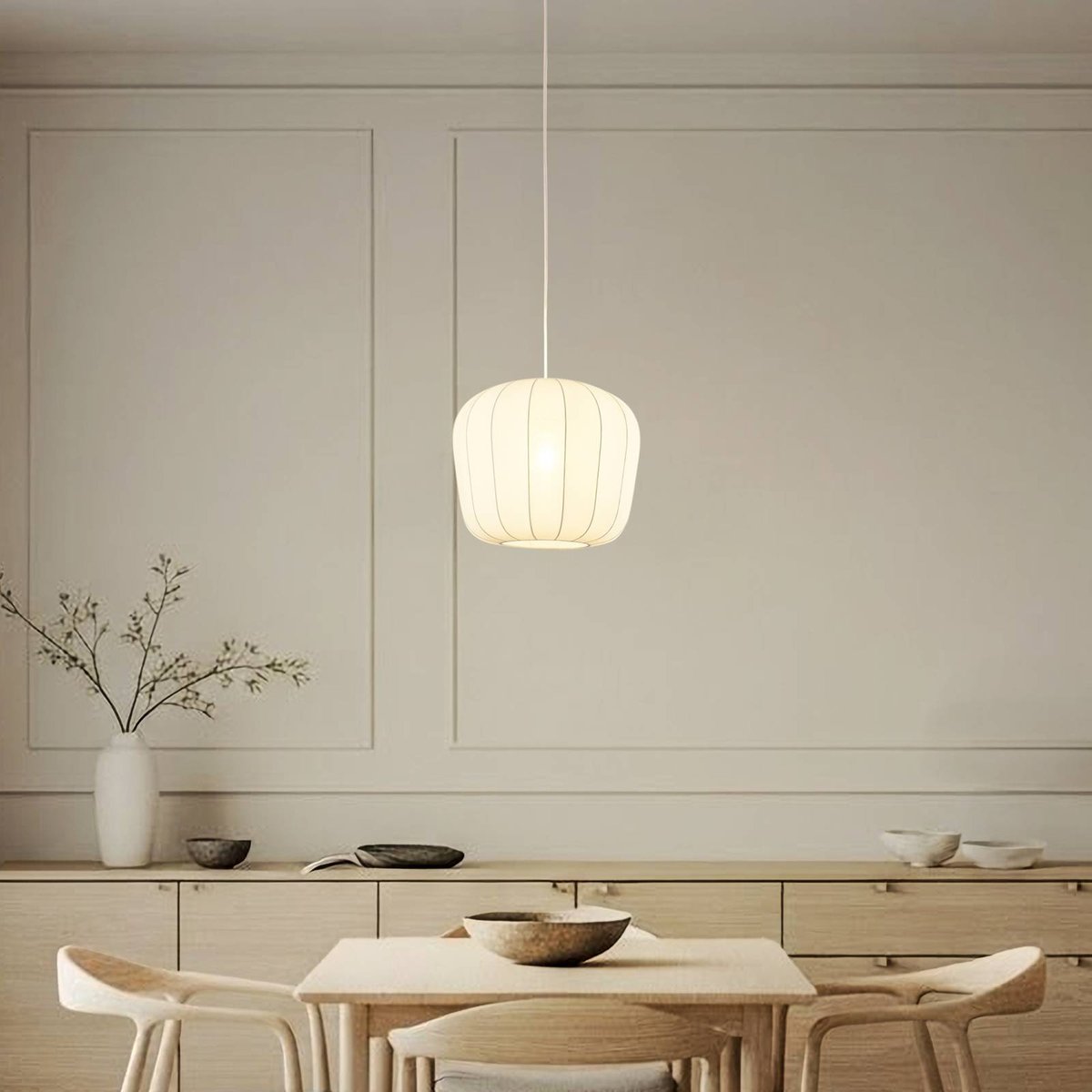 Suspension en textile moderne, Helin blanc, LINDBY