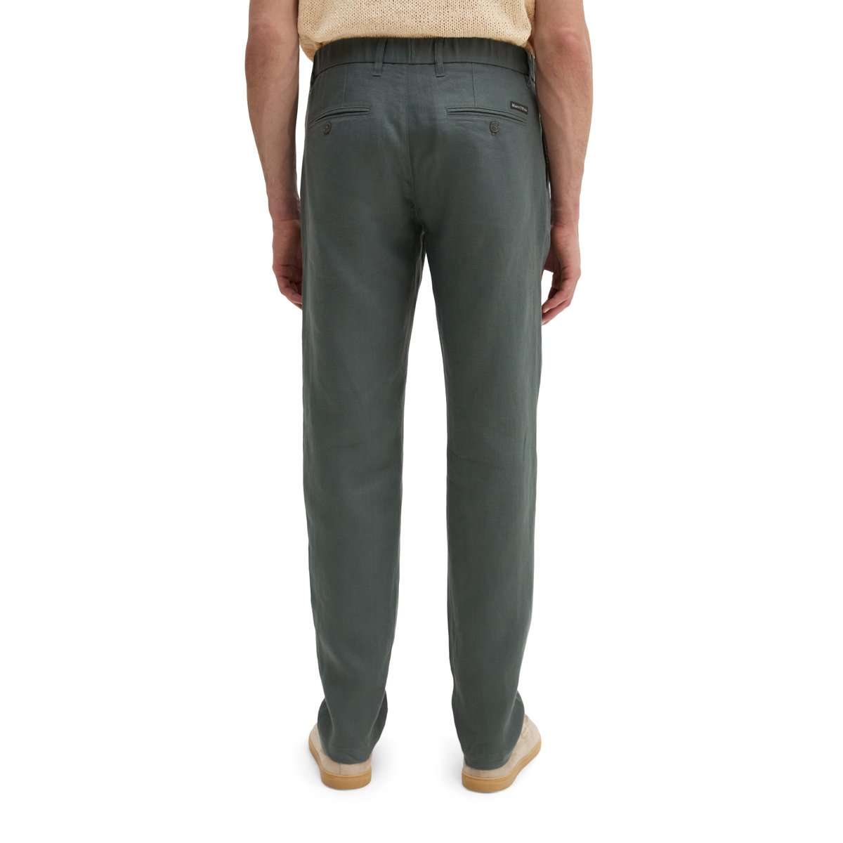Pantalon en lin modèle Osby Jogger pleats avec ceinture élastique gris foncé, MARC O'POLO