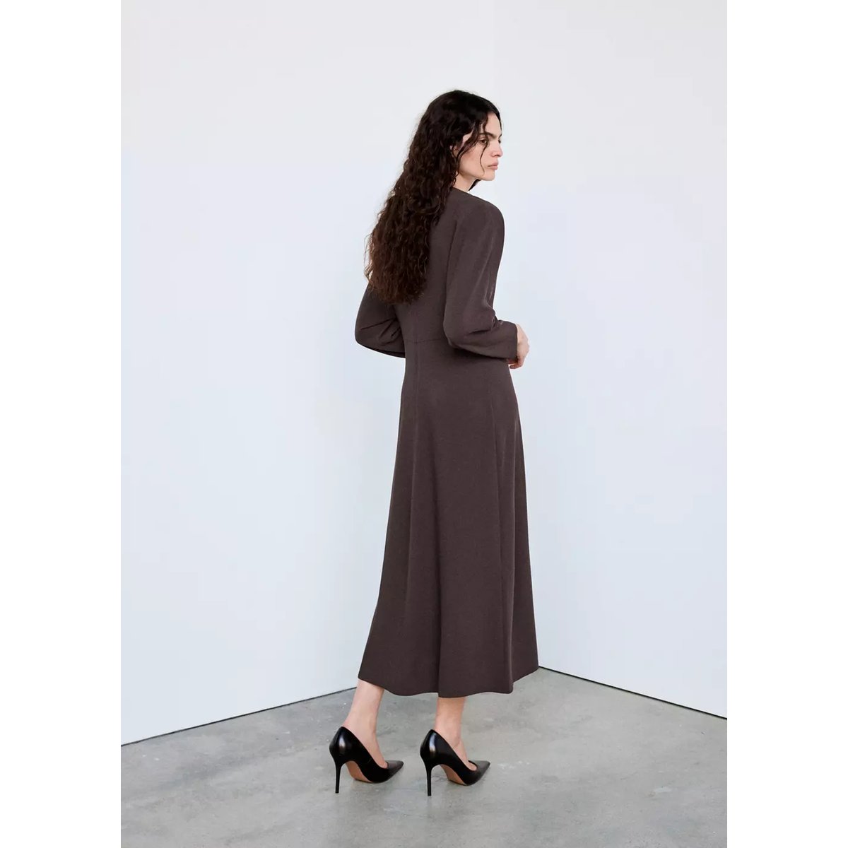 Robe tania chocolat, MANGO