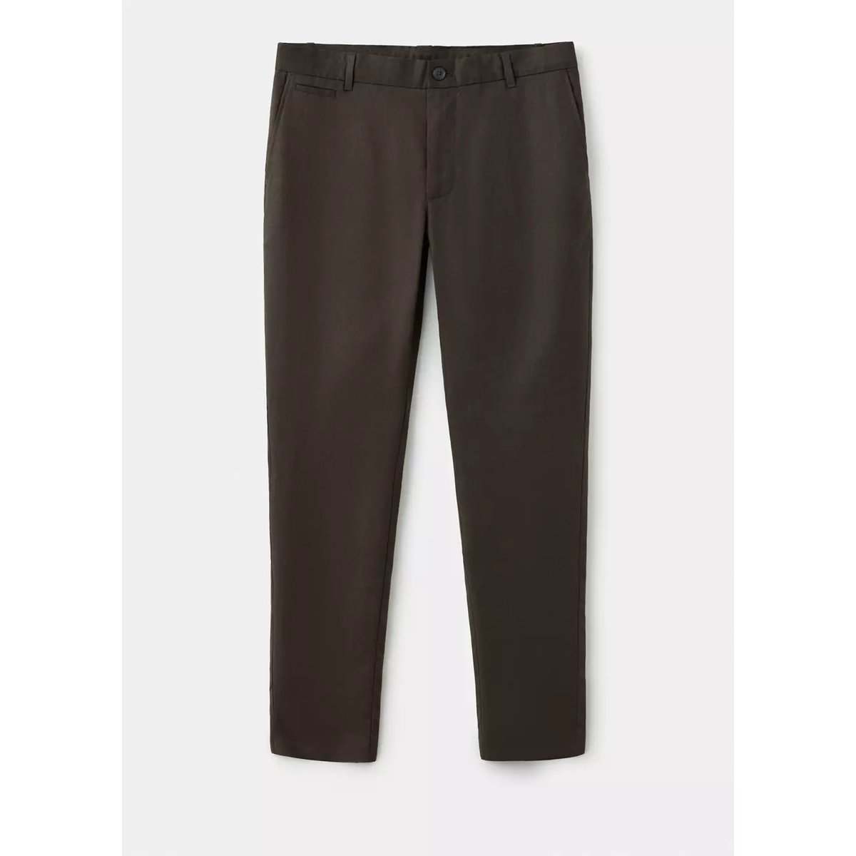 Pantalon 100 % lin slim fit chocolat, MANGO MAN