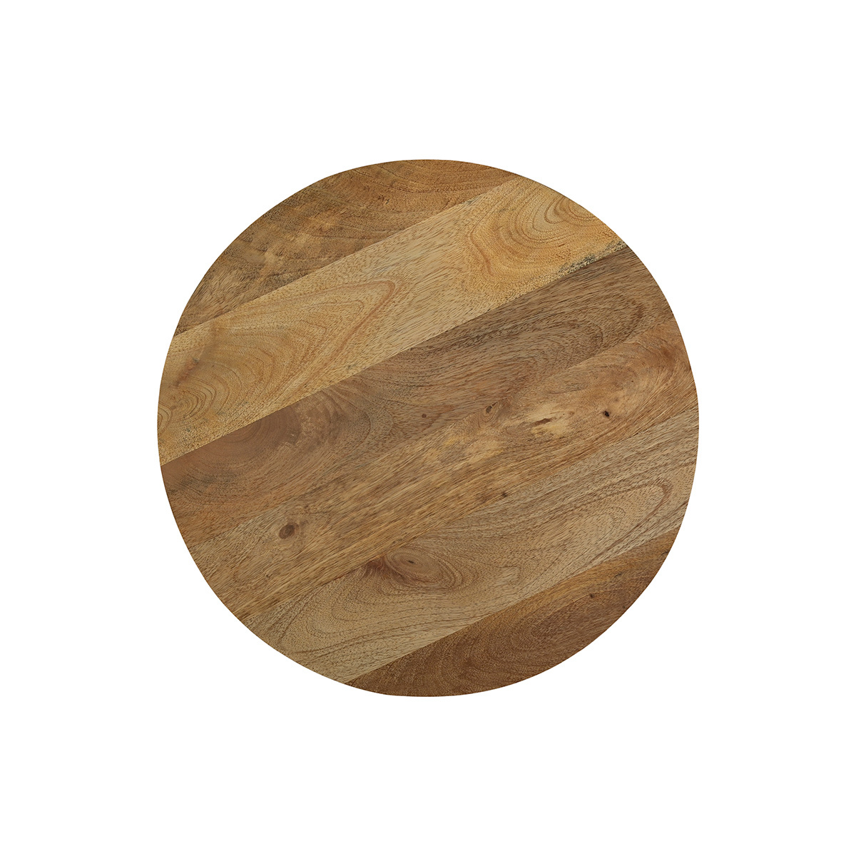 Table d'appoint ronde design blanche et bois manguier massif H49 cm VERONA blanc, MILIBOO