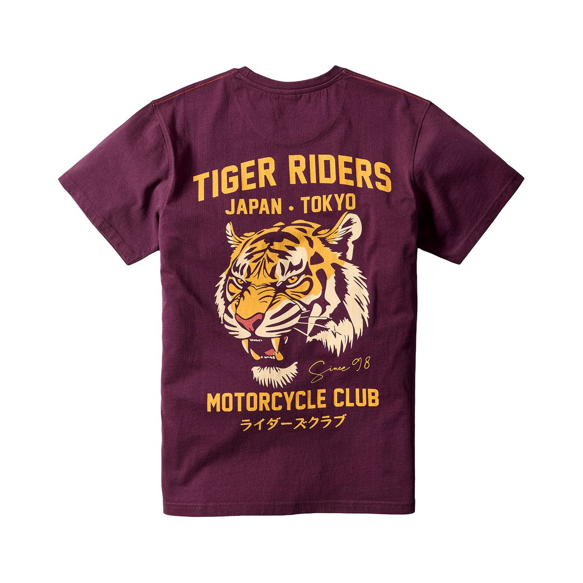 T-Shirt Imprimé Dos Tigre Motard rouge, JOE BROWNS