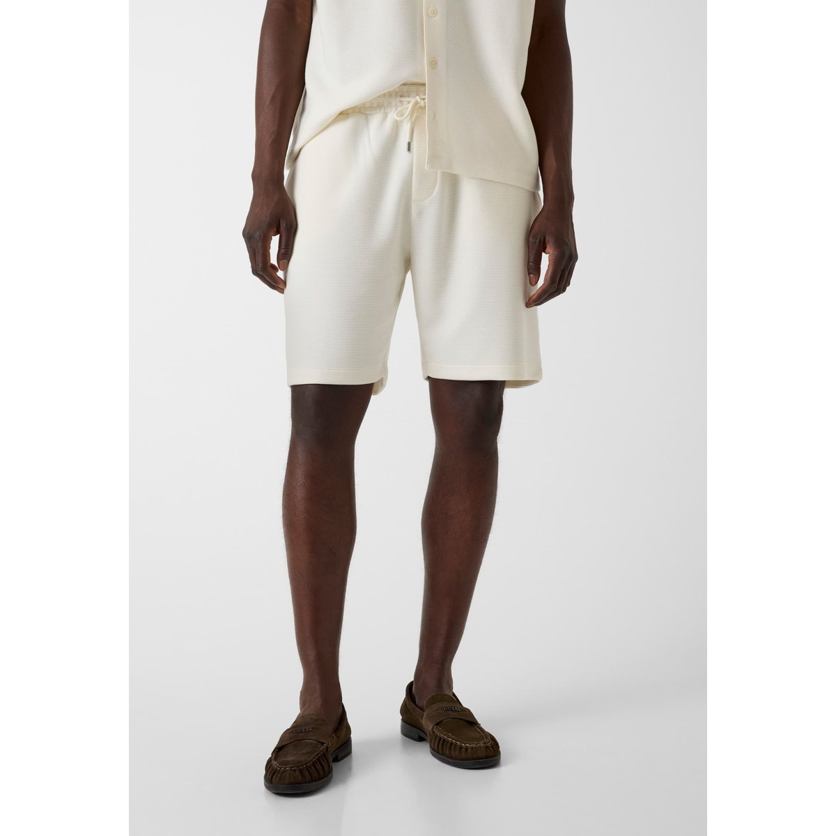Shorts En Mélange De Viscose crème, GUESS