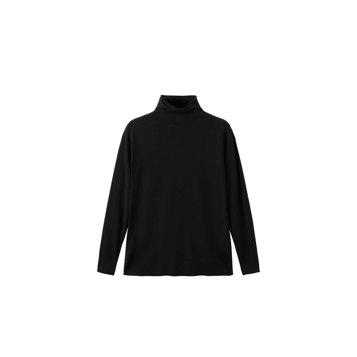 Pull-over maille col montant noir, MANGO