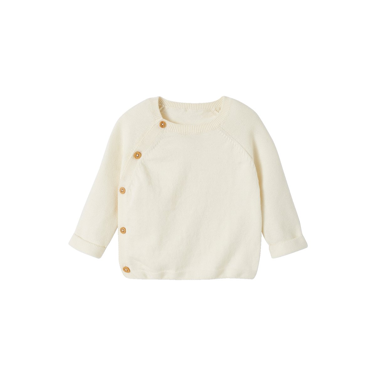 Pull bébé en tricot ouverture devant écru, VERTBAUDET