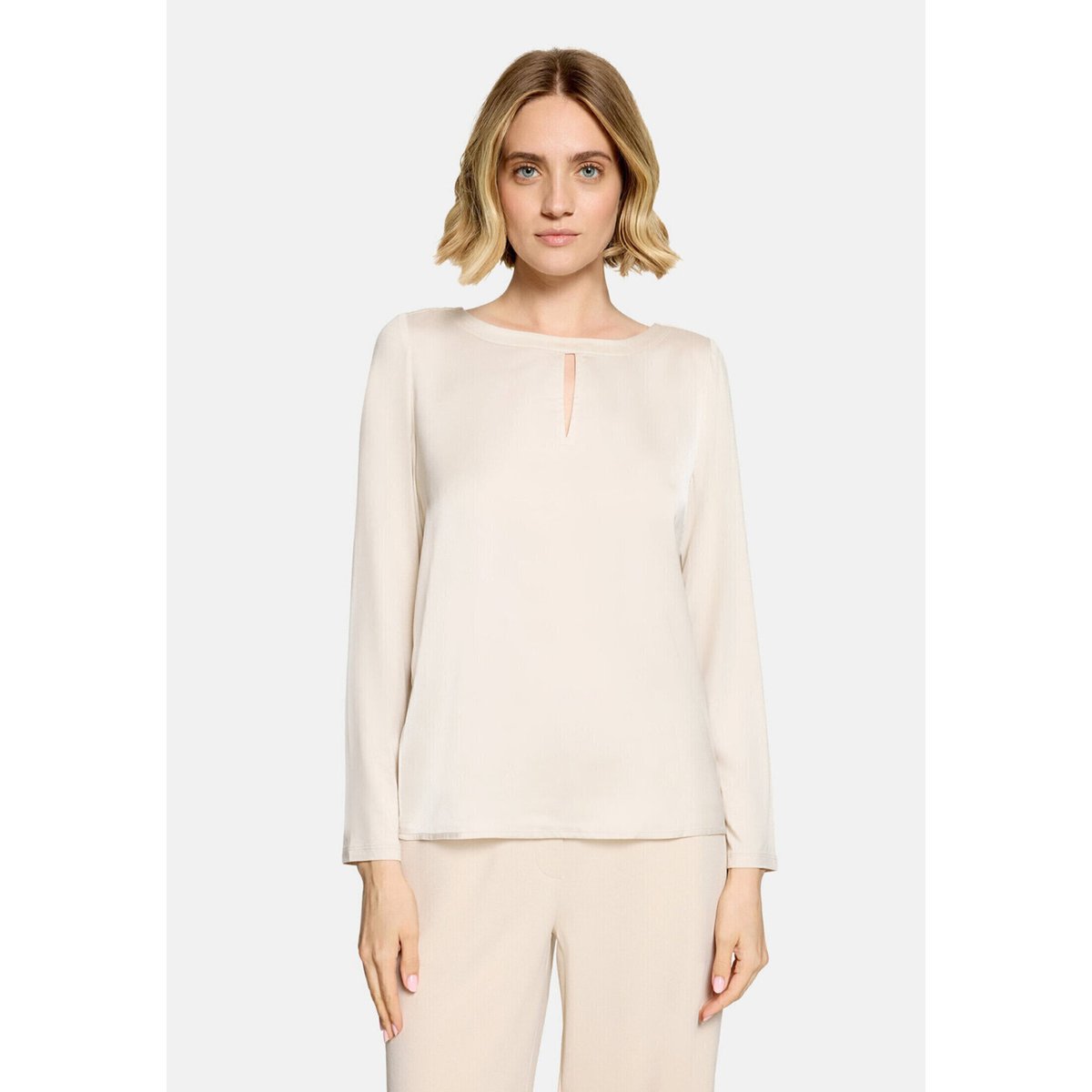 T-shirt façon blouse à patchs pastel sand, BETTY BARCLAY