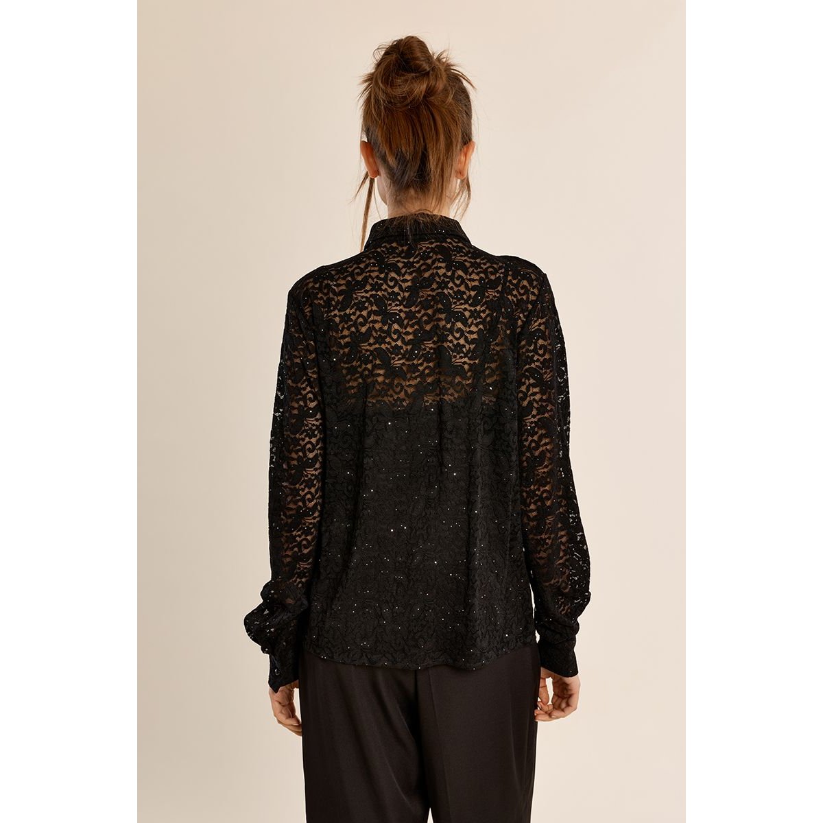 Chemise en dentelle transparente noir, MOLLY BRACKEN