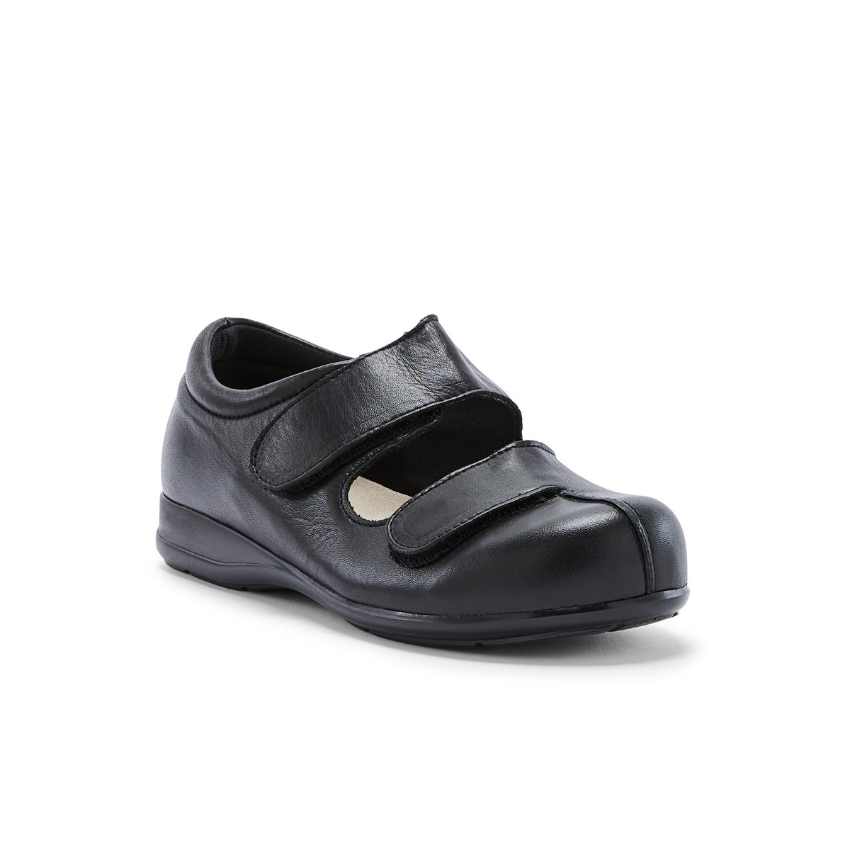 Derbies cuir pour pieds ultra-sensibles noir, PEDICONFORT