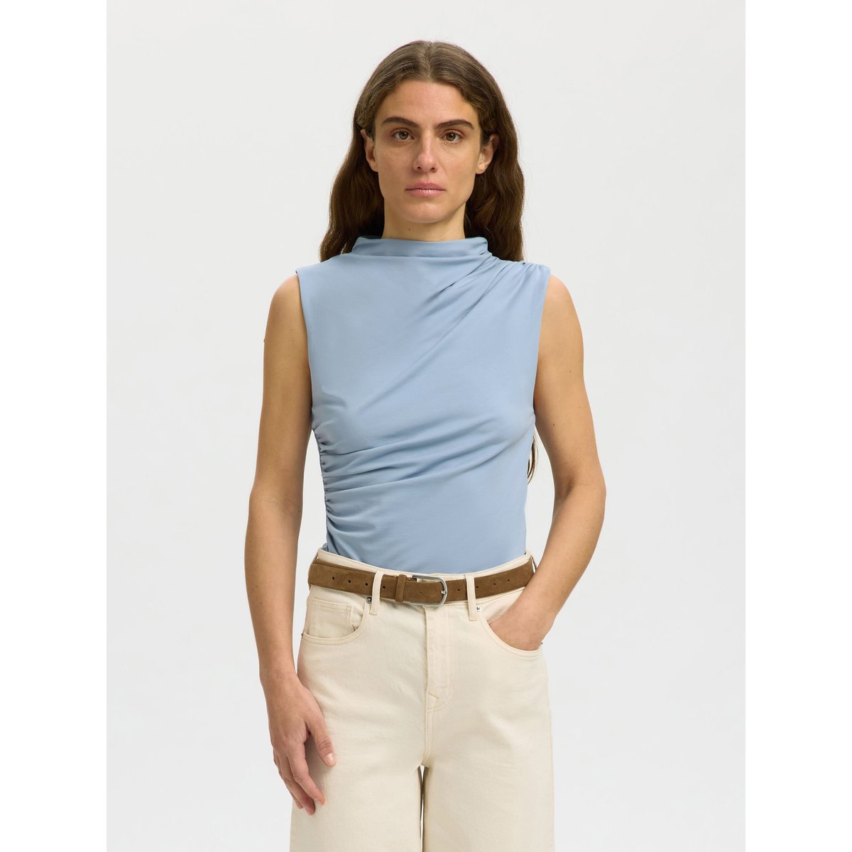 Top bleu - dusty blue1, SELECTED