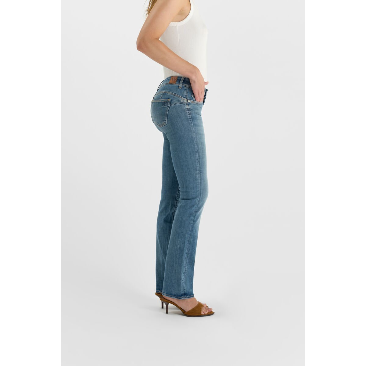 Jeans push-up droite PULP, longueur 34 blue, LE TEMPS DES CERISES