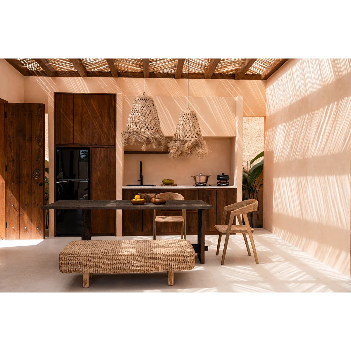 Suspension en herbe d’abaca JELLY FISH beige, BAZAR BIZAR