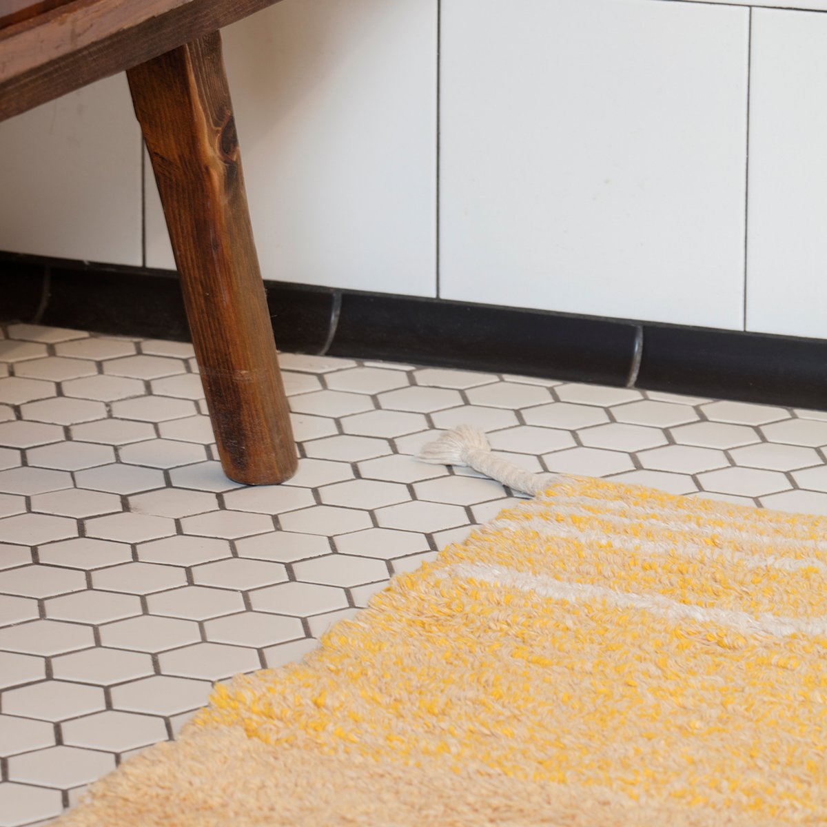 Tapis Rectangulaire en coton Twin REVERSIBLE jaune, LORENA CANALS