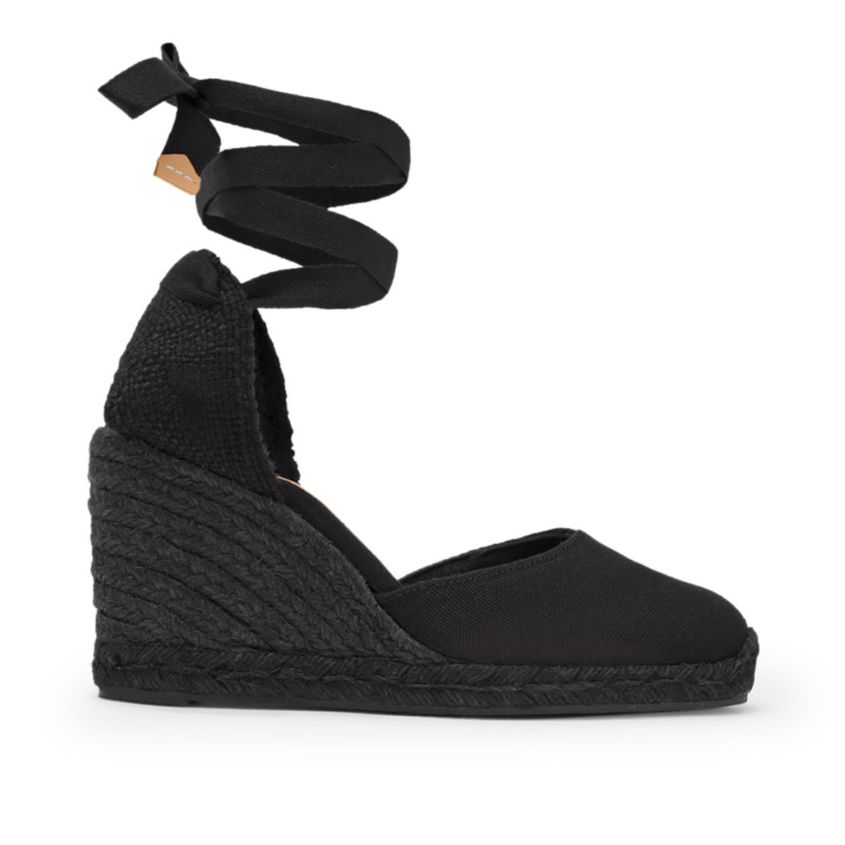 Espadrilles compensées à lacets avec plateforme tressée CARINA PLATFORM noir, CASTANER