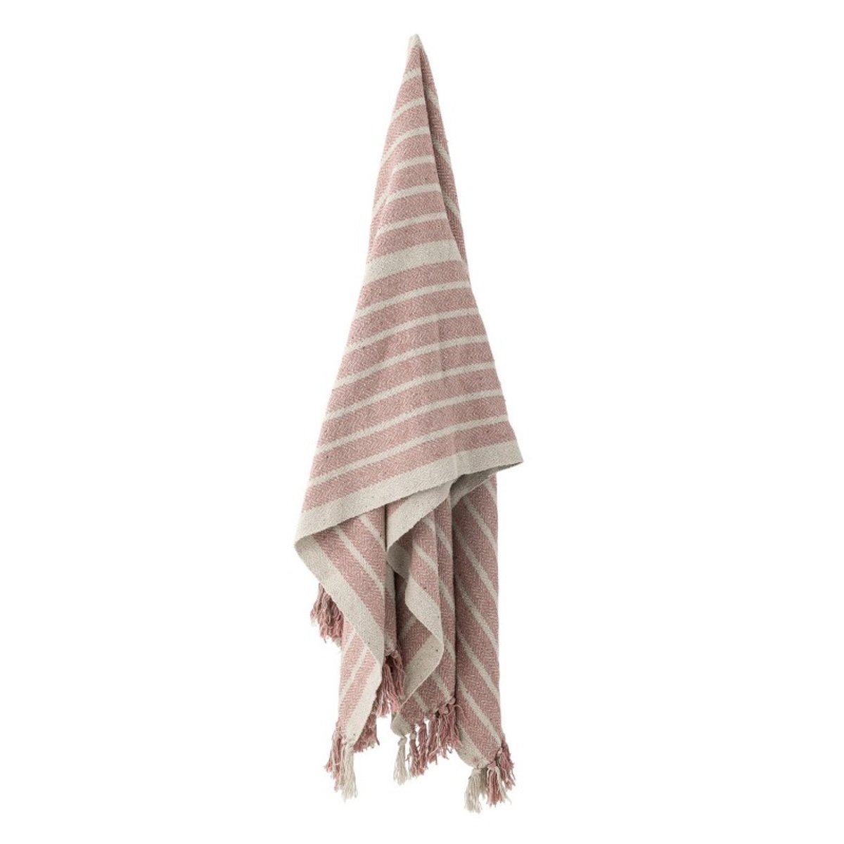 Plaid coton recyclé Boomingville Monta rose poudré, BLOOMINGVILLE