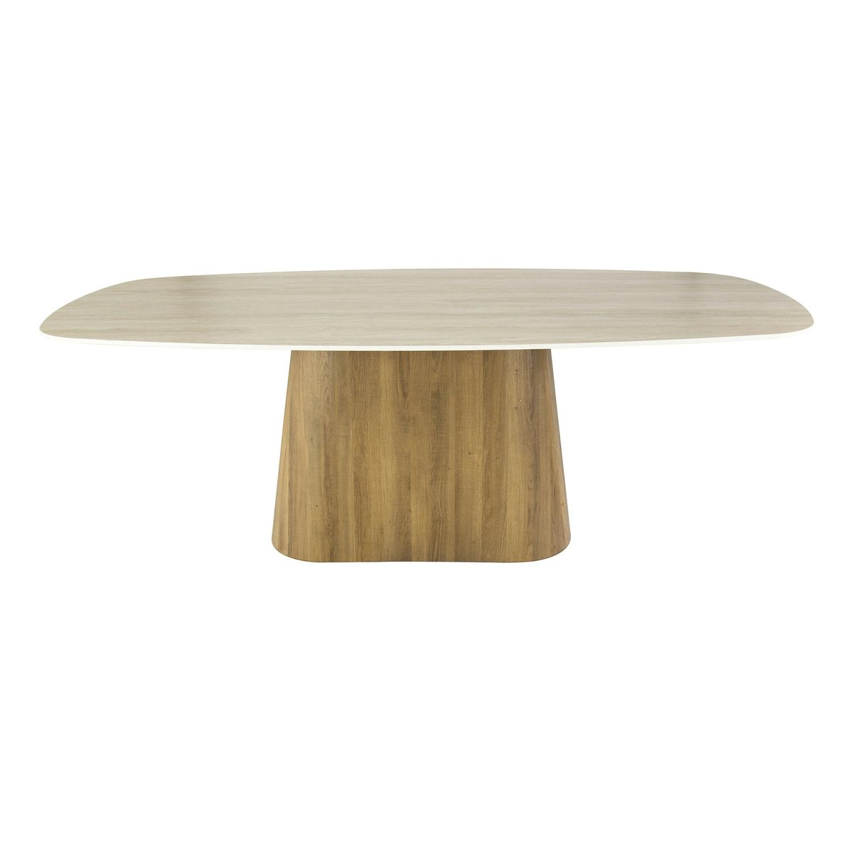 Table à manger céramique effet travertin 215 cm ASCOLI beige, PIER IMPORT