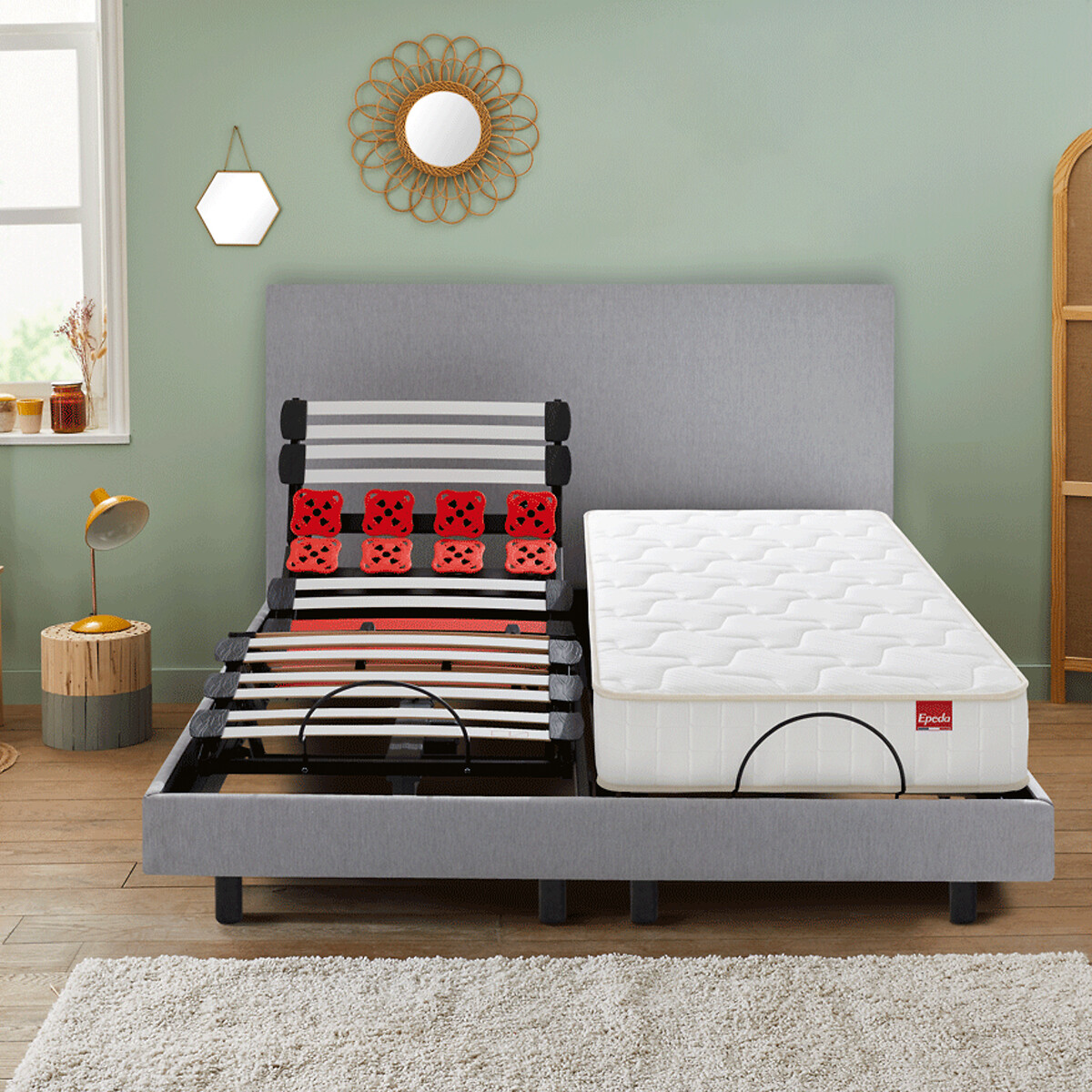 Testata del letto Relax grigio imperiale, EPEDA