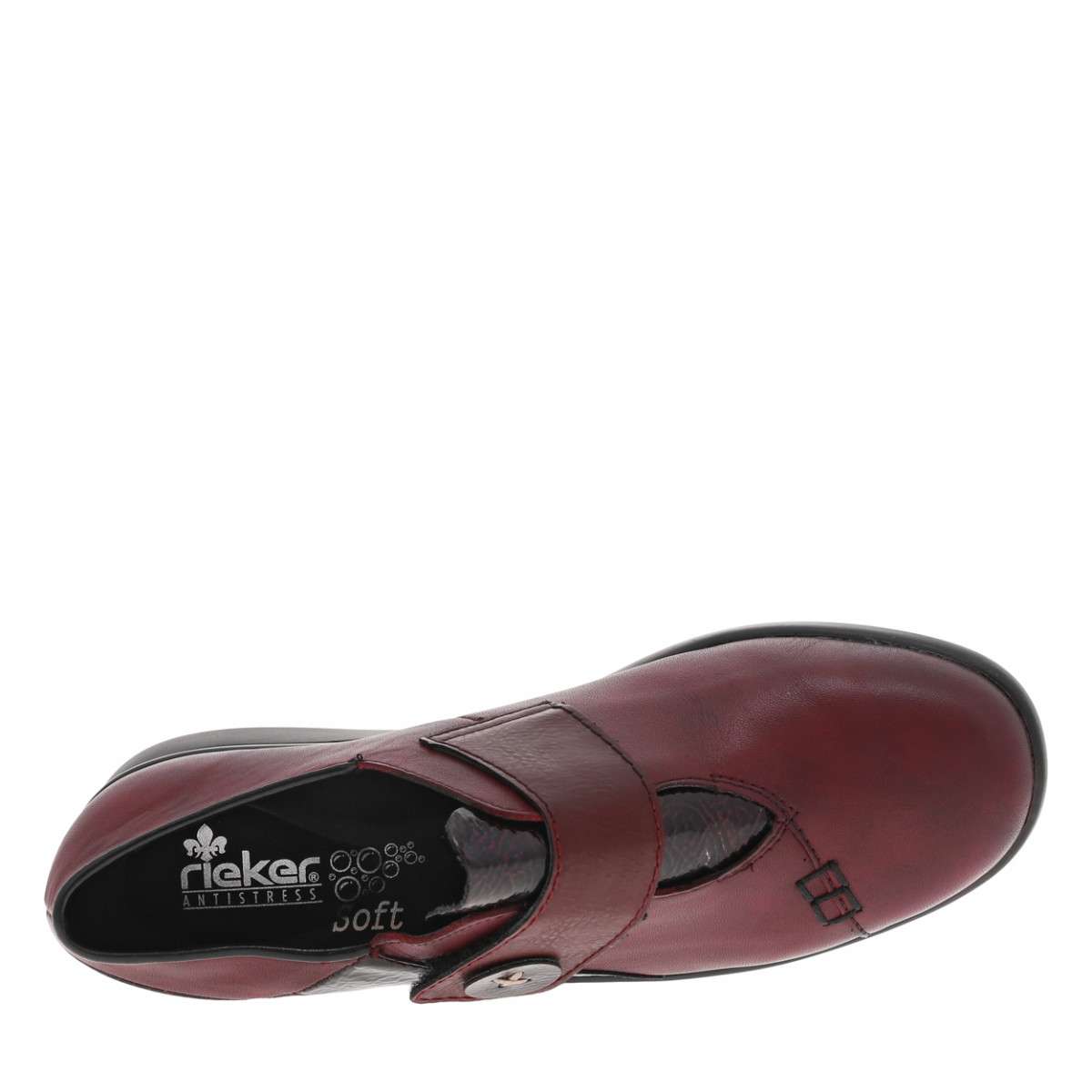 Basket Basse Cuir Cristallino rouge, RIEKER