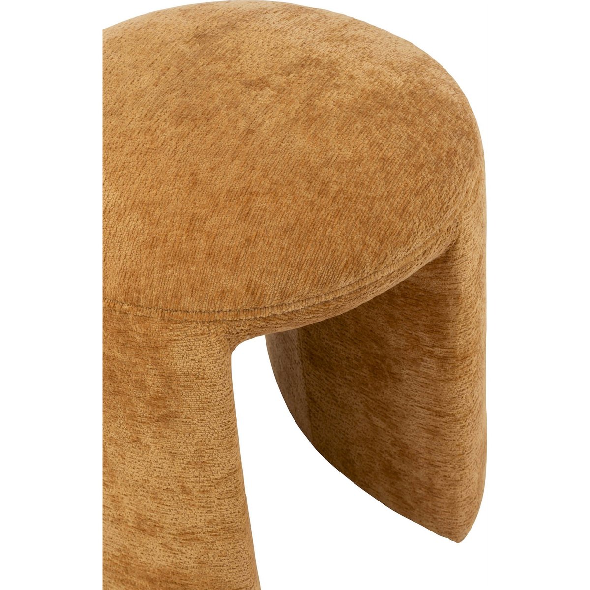 Tabouret rond en tissu ocre jaune chaleureux, RECOLLECTION