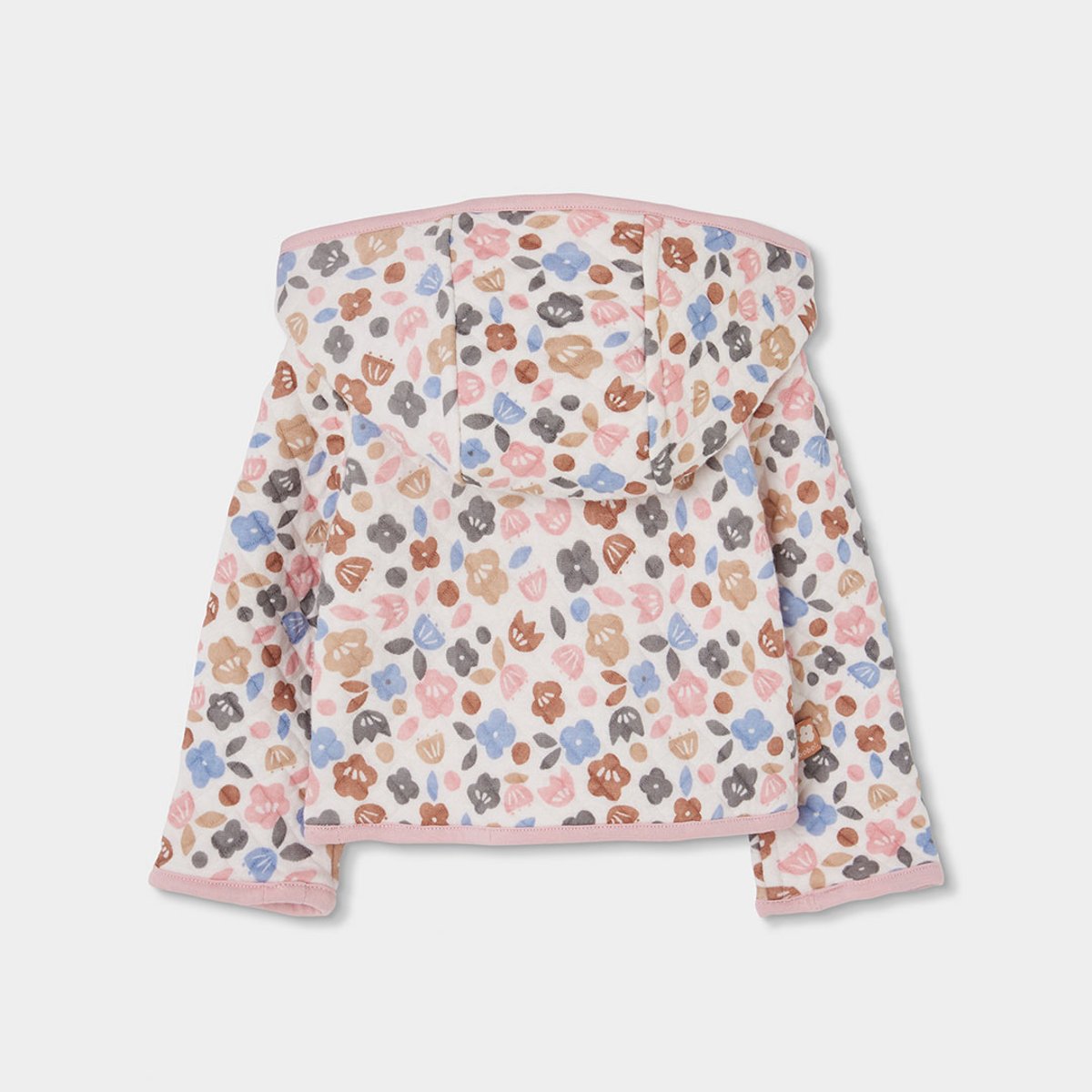 Veste maille bébé réversible imprimé fleurs pink, BOBOLI