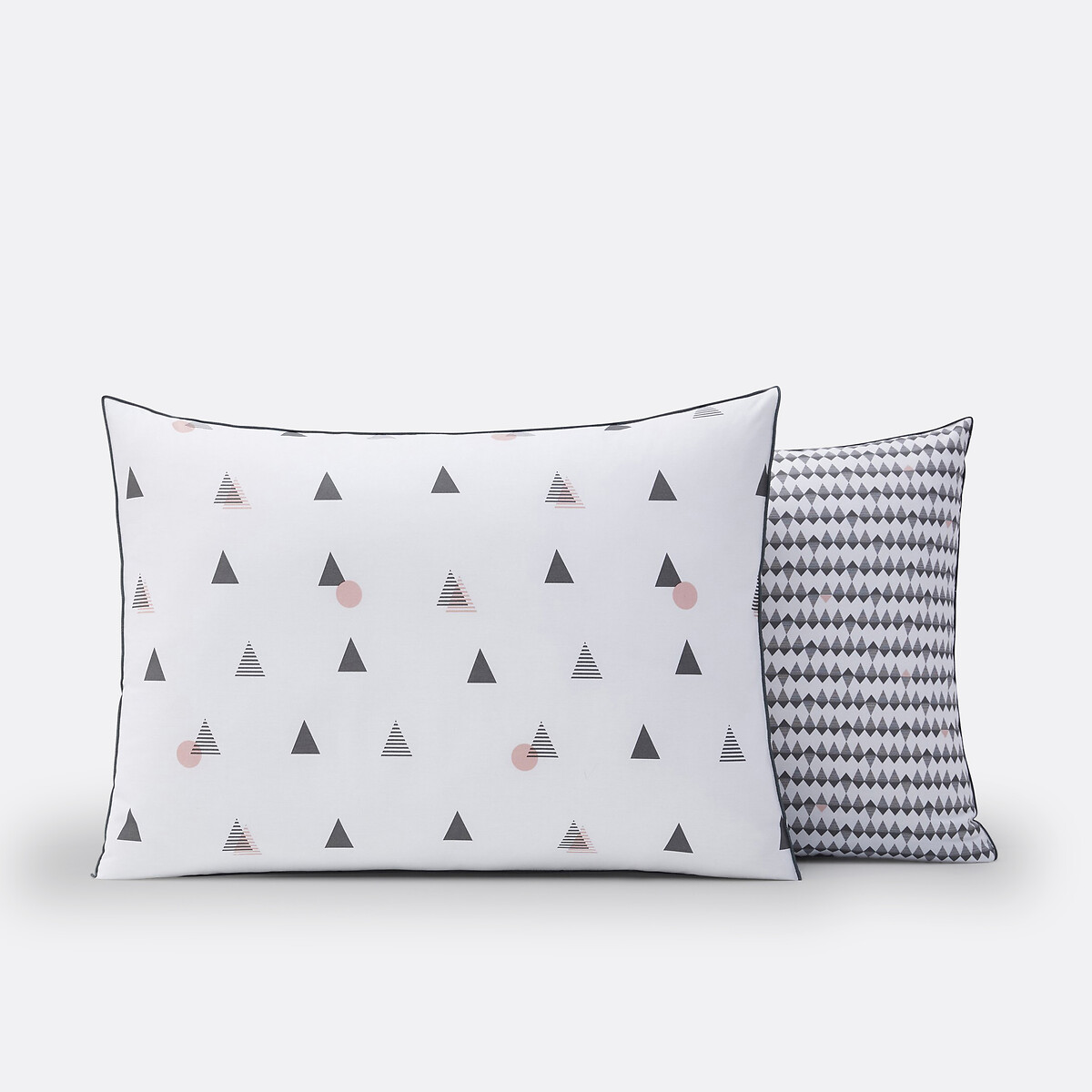Digna Cotton Percale Pillowcase khaki/pink, LA REDOUTE INTERIEURS