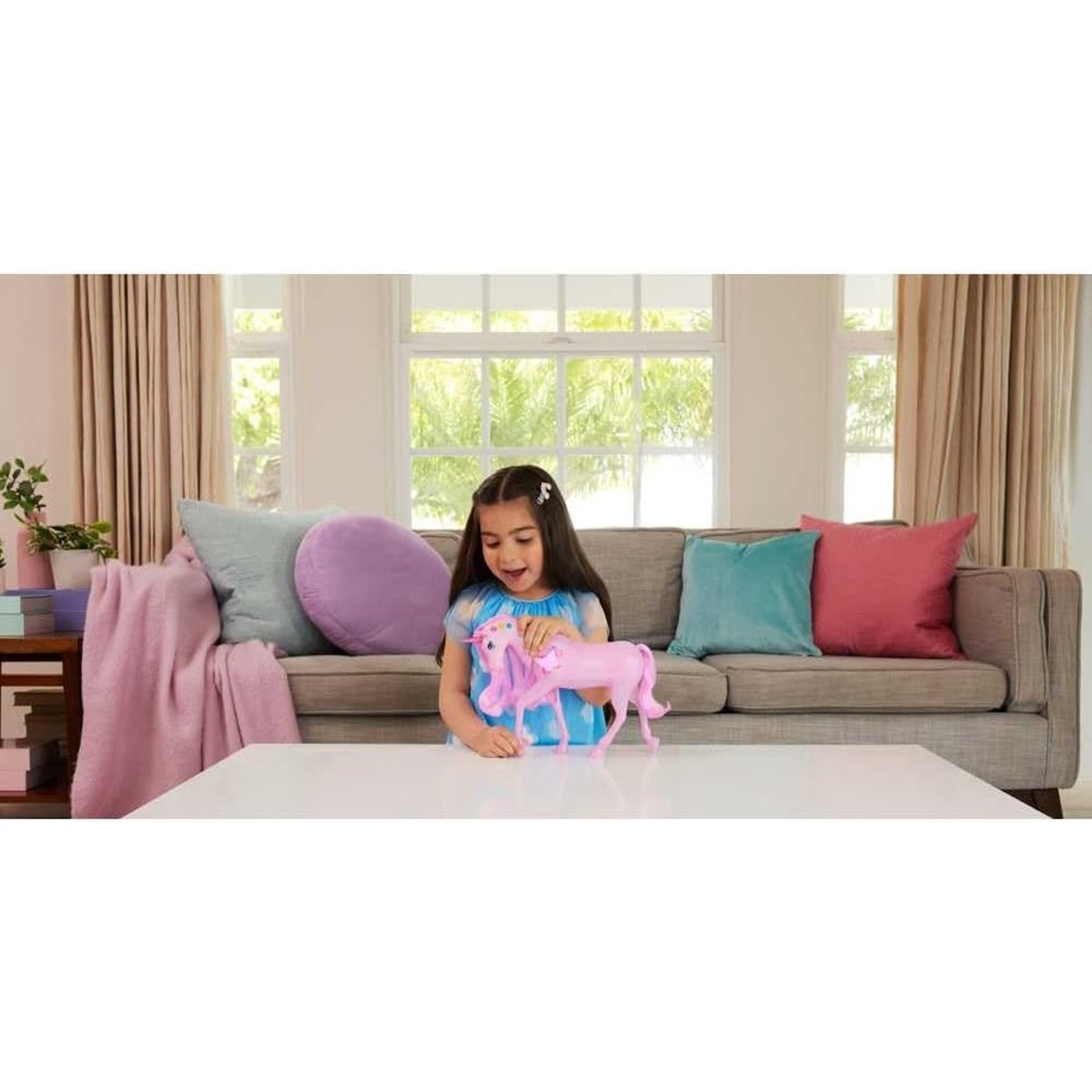 -Licorne SonseEt Lumières rose, MATTEL