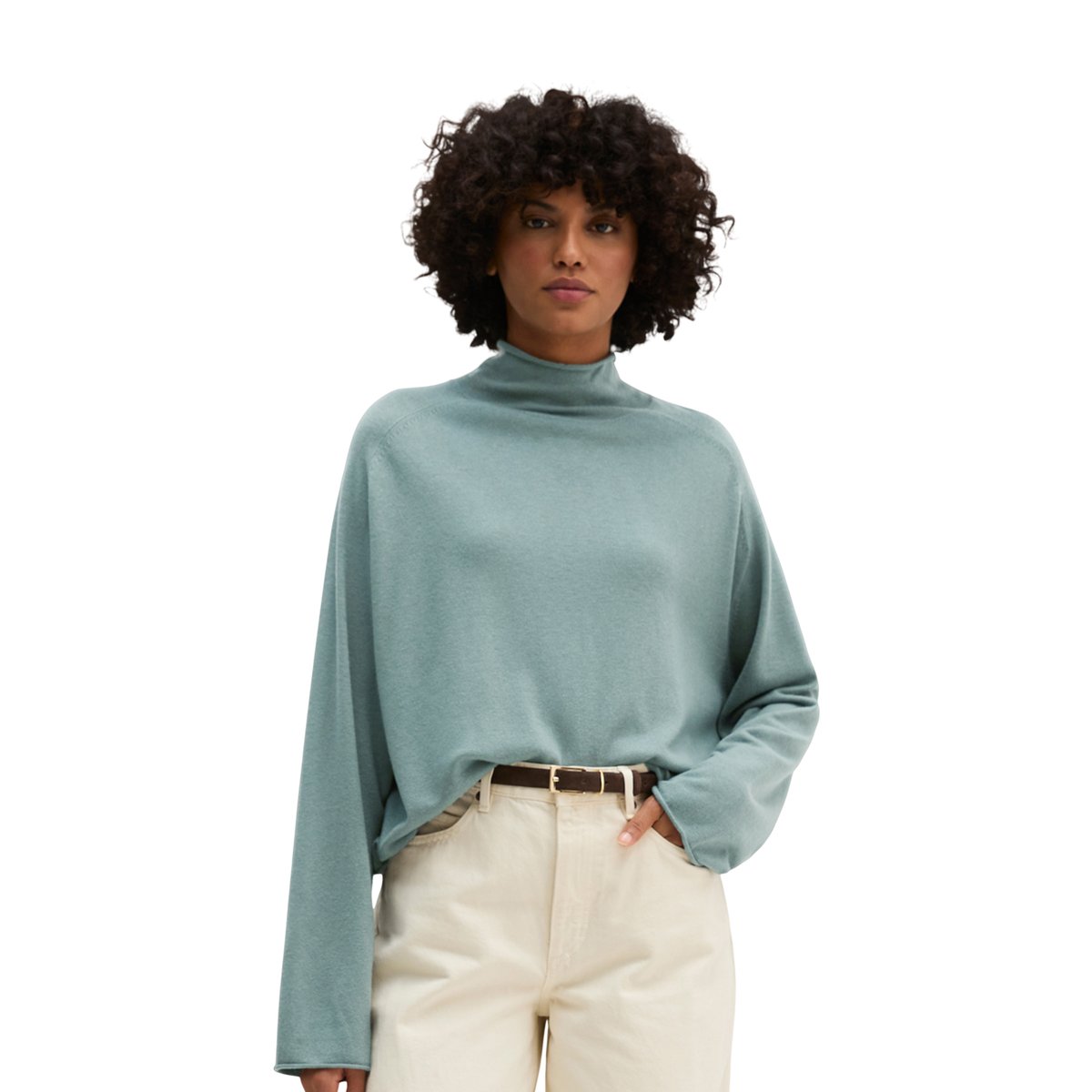 Pull coupe classique en mélange de laine vierge douce bleu clair, MARC O'POLO
