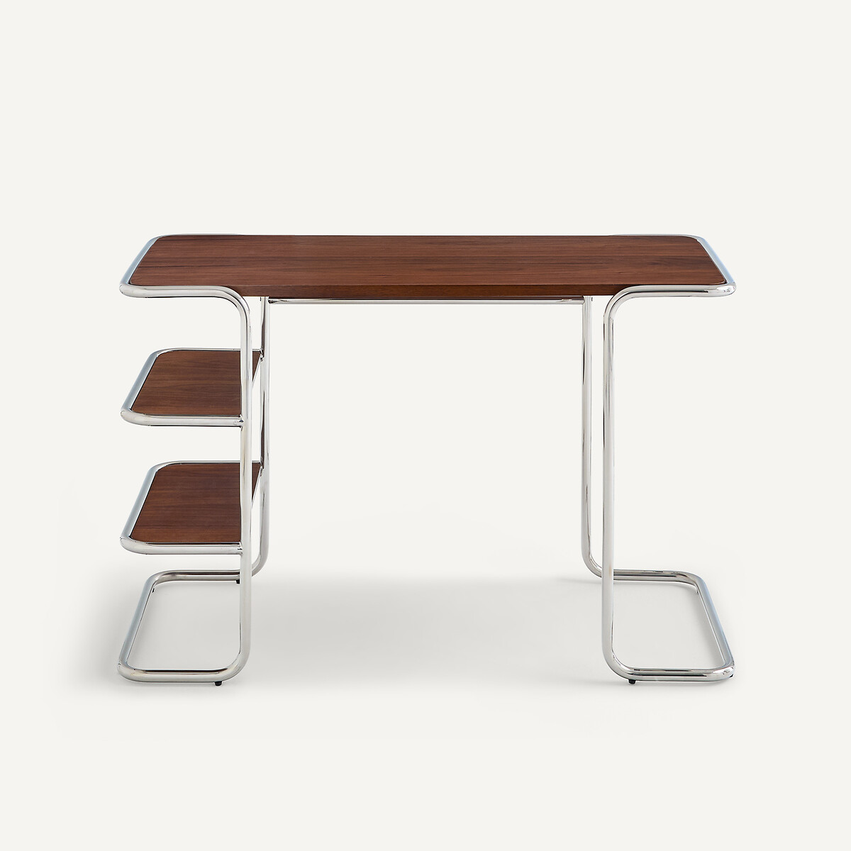 Bureau tubulaire, en plaqué noyer, longueur 117 cm, EMLYN noyer, AM.PM