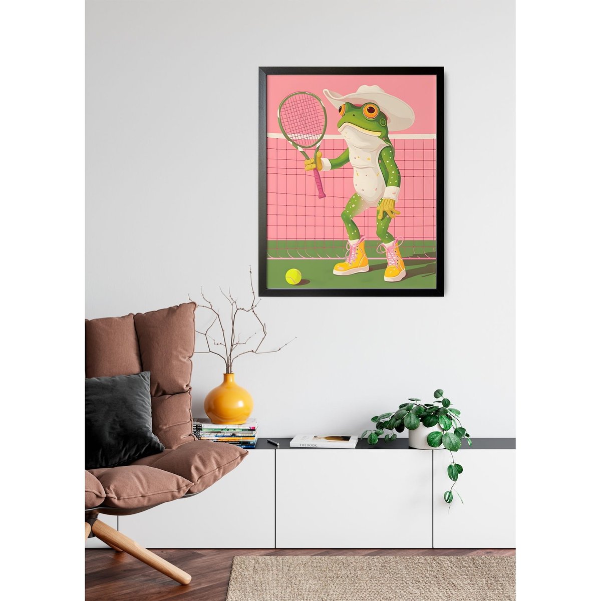 Affiche La grenouille au tennis blanc, L'AFFICHERIE