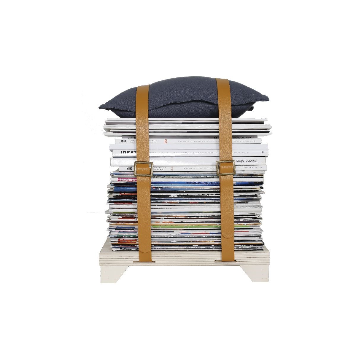 Coussin rectangulaire pour tabouret magazine SIMPLICITY bleu, TODAY