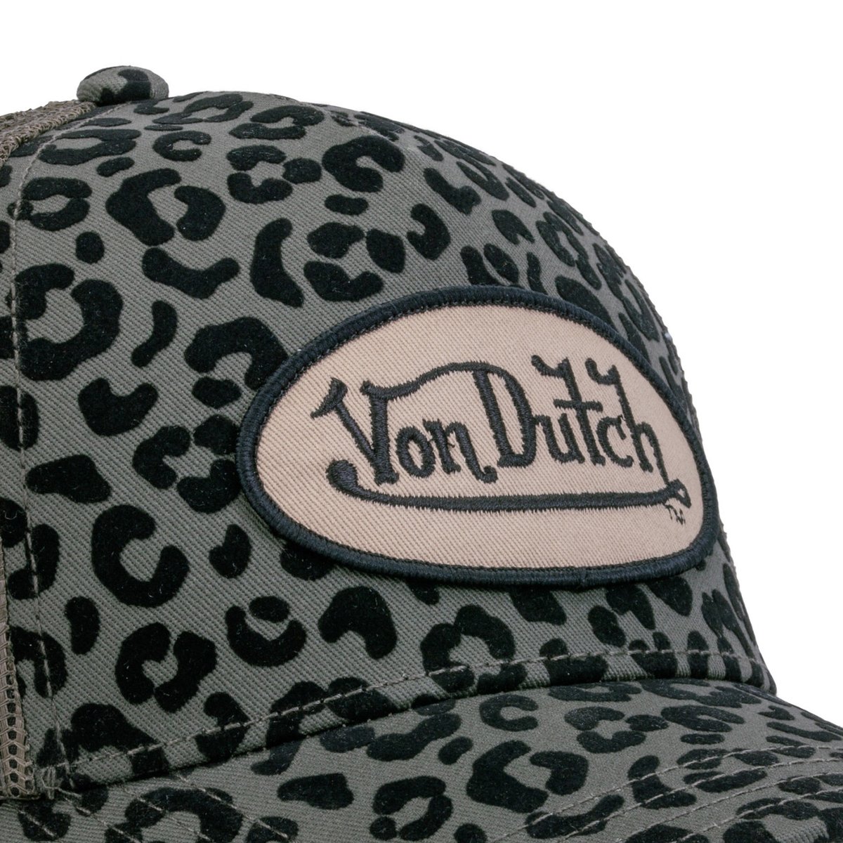 Casquette trucker LEOPARD kaki/noir, VON DUTCH