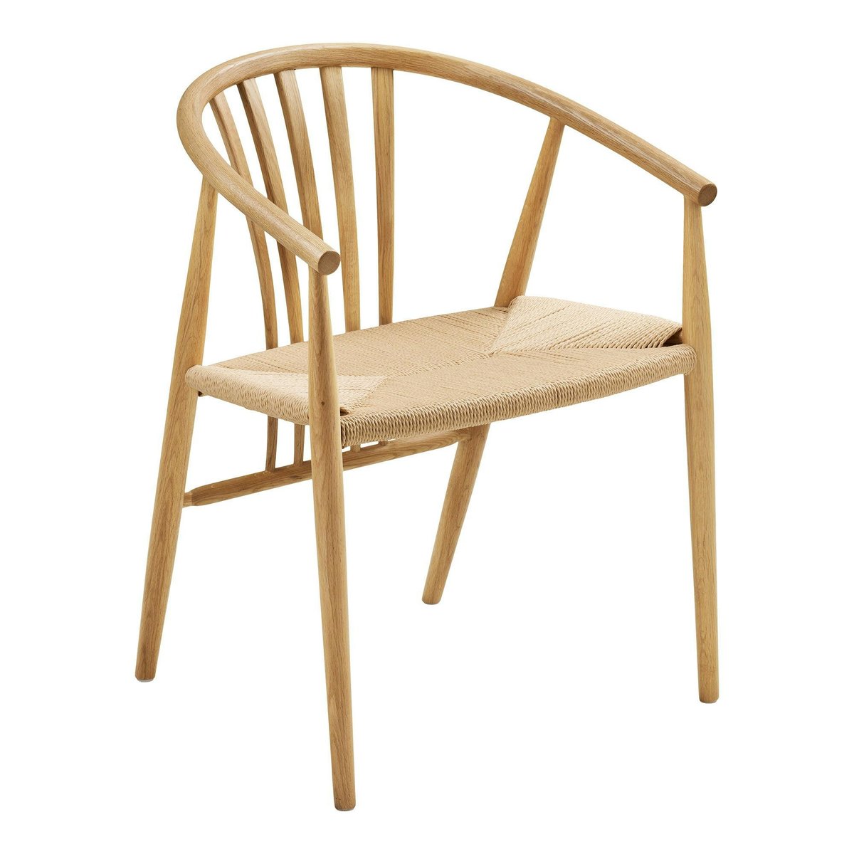 Chaise vintage bois et rotin BERLIN bois clair, PIER IMPORT