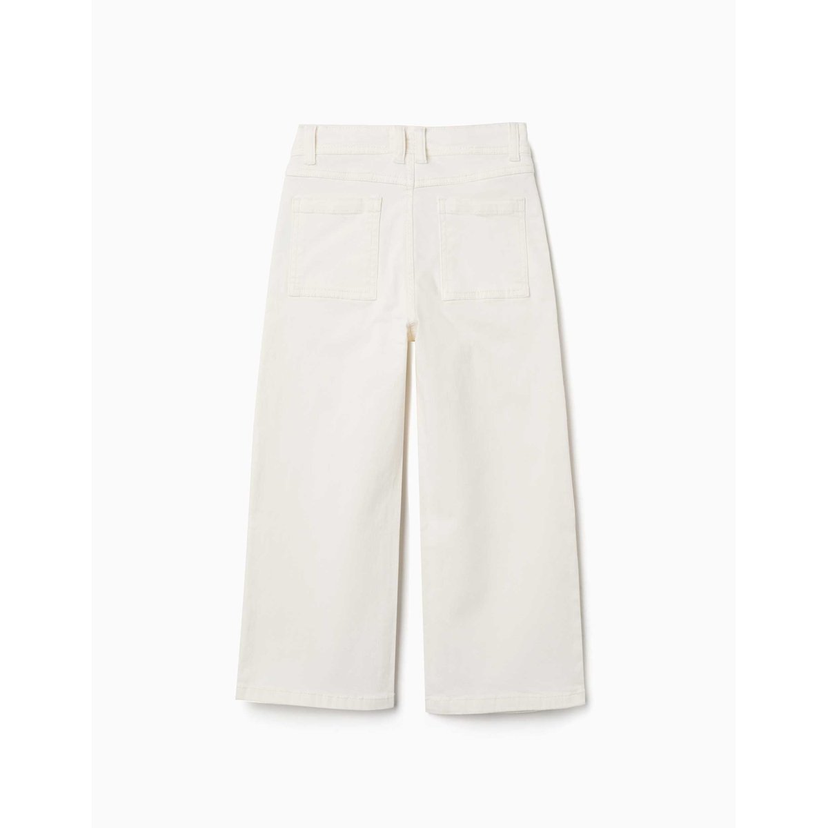 Pantalon à jambe large en sergé avec quatre poches blanc, ZIPPY