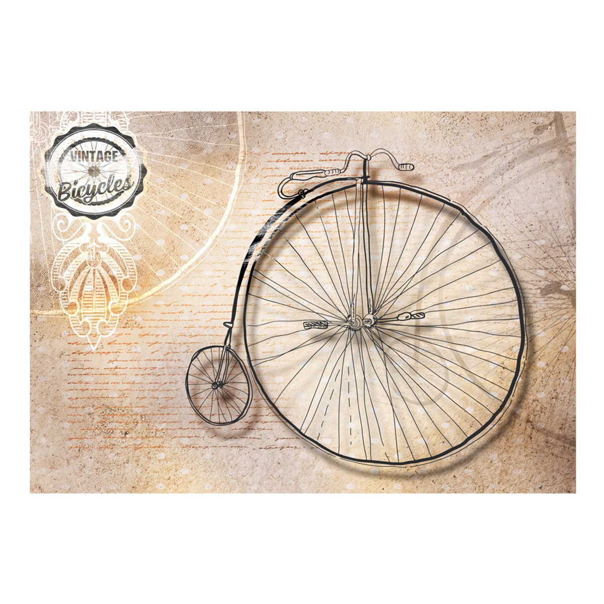 Papier peint intissé panoramique Vintage et Retro Vintage bicycles - sepia multicouleur, EDEN